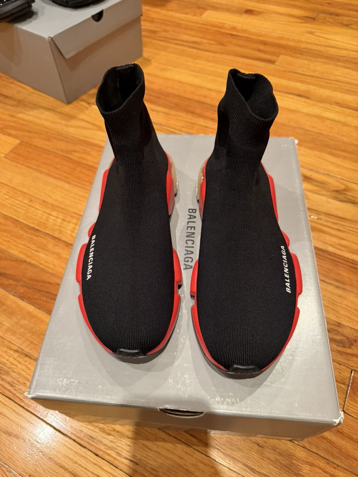 Balenciaga Balenciaga Speed Trainer Black Red Clear Size US 6 / EU 39 - 2 Thumbnail