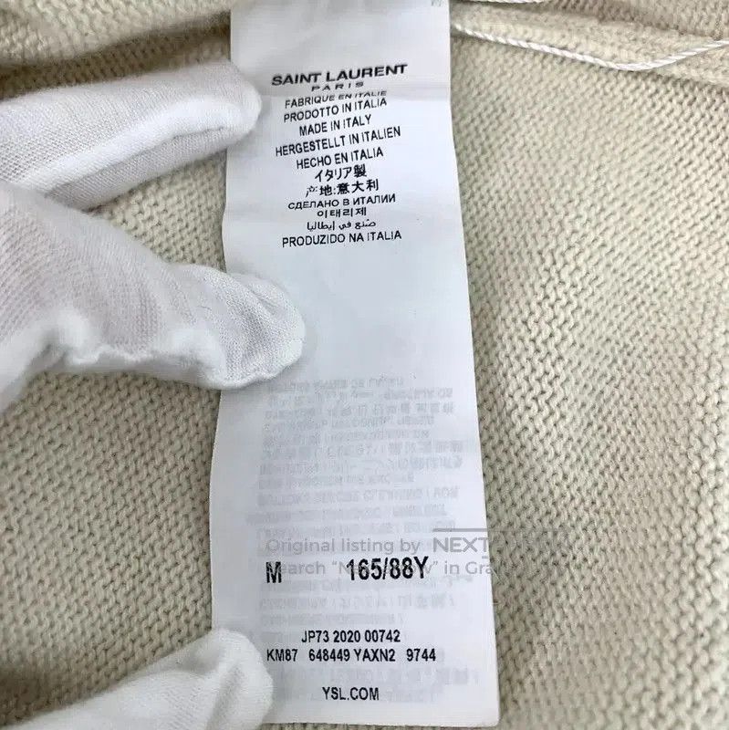Yves Saint Laurent YSL Cream Long Sleeve Cardigan for Women . Size M / US 6-8 / IT 42-44 - 6 Thumbnail