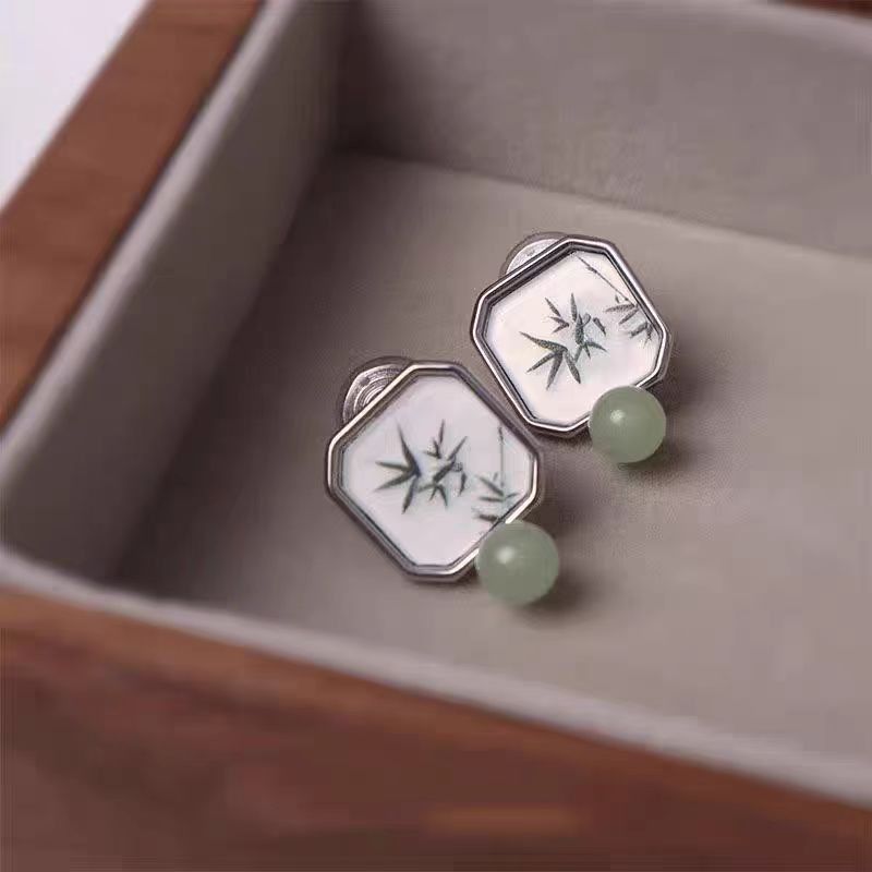 Jewelry Bamboo Rare Earrings One Pairs Chrome Jewelry Size ONE SIZE - 6 Thumbnail