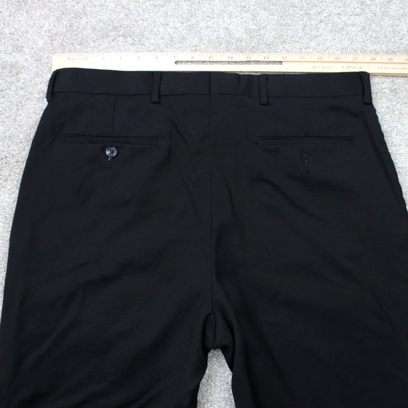 Saks Fifth Avenue Saks Fifth Avenue BLACK Label Pants Mens 36R Black Wool Flat Front Dress Pants Size US 36 / EU 52 - 7 Thumbnail