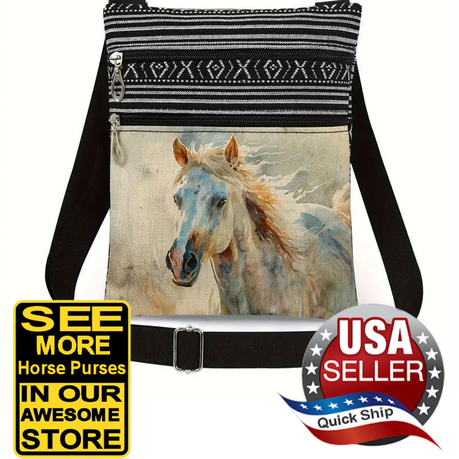 Other White Dappled Horse Oil Crossbody Shoulder Bag Size ONE SIZE - 1 Thumbnail