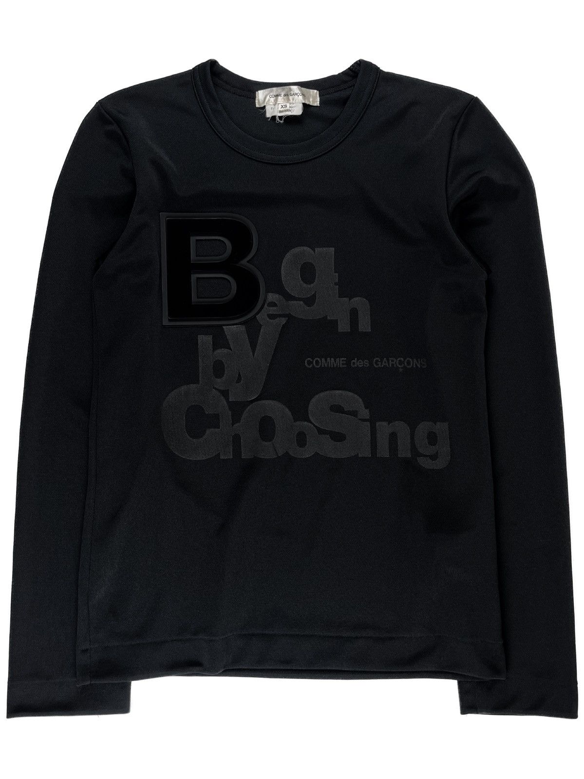 image of Ss17 Comme Des Garcons Begin By Choosing Poem Tshirt in Black, Men's (Size XS)
