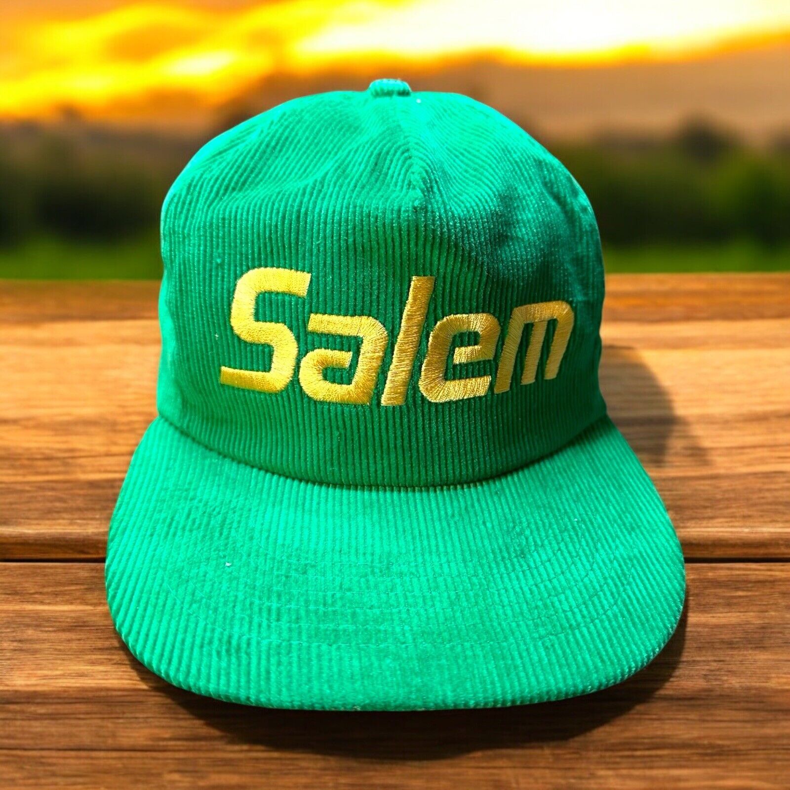 Other Vtg 1980s Salem Hat Green Corduroy Snapback Gold Medal OS Size ONE SIZE - 1 Thumbnail