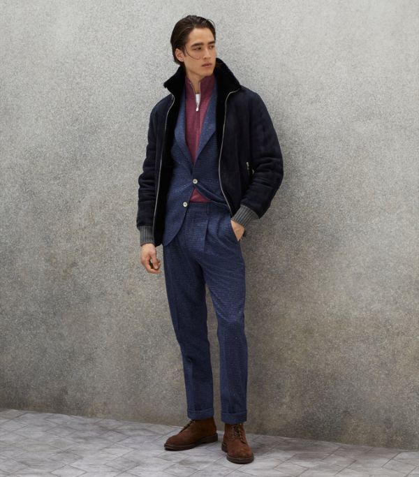 Brunello Cucinelli Jacket in Dark Blue Size US S / EU 44-46 / 1 - 4 Thumbnail