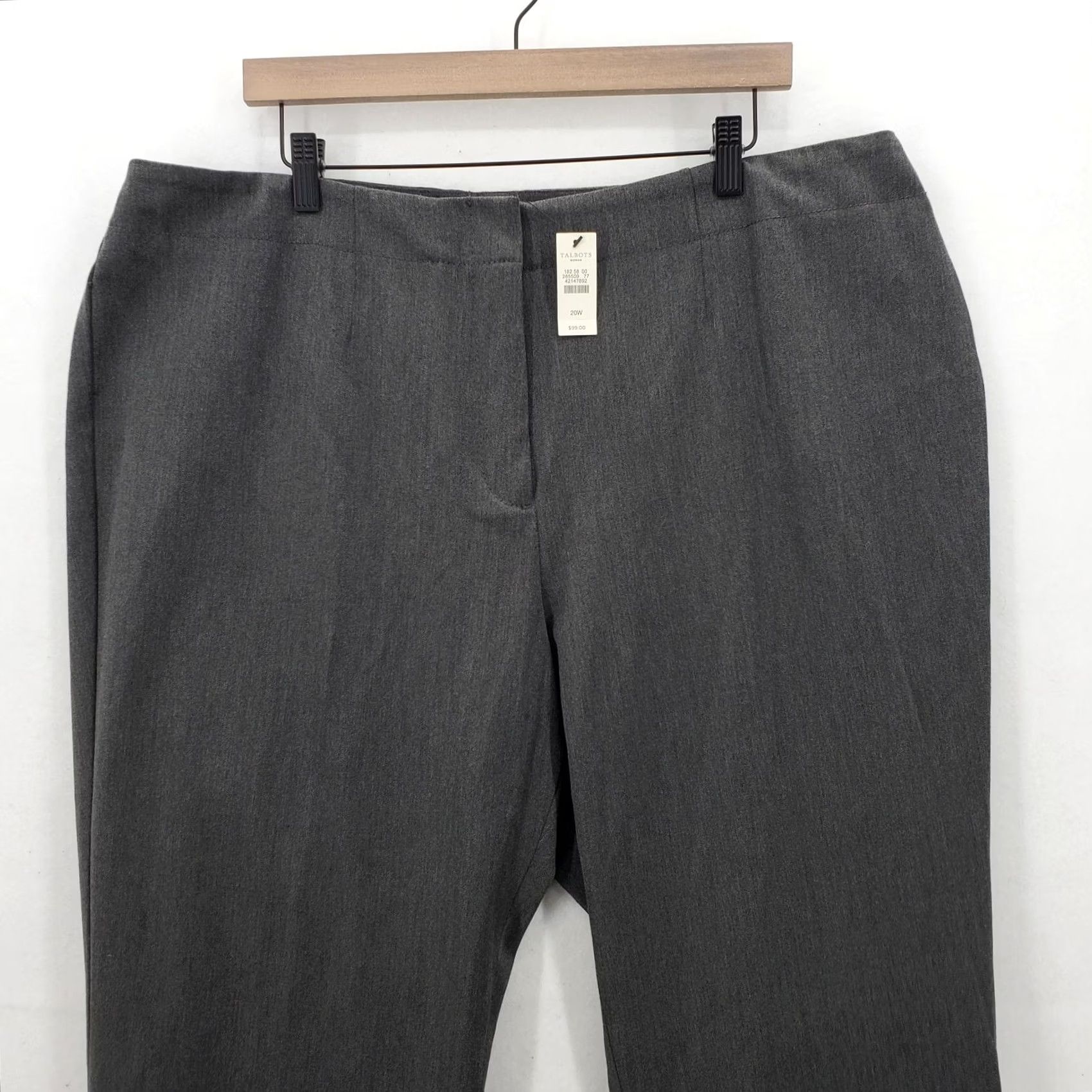 Talbots Talbots Pants Womens 20W Charcoal Gray Stretch Dress Work Elastic Waist Career Pants Size 42" / US 20 - 2 Thumbnail