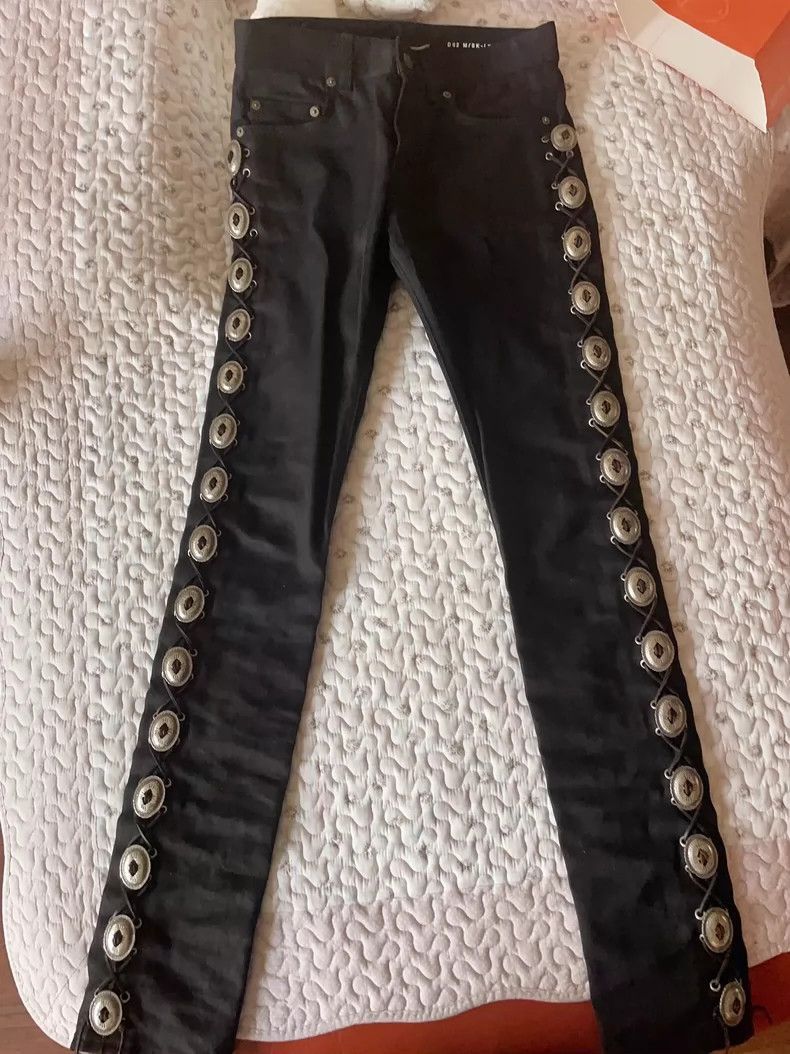 Saint Laurent Paris Saint Laurent Paris D02 side cowhide woven jeans-2506 Size US 28 / EU 44 - 1 Thumbnail