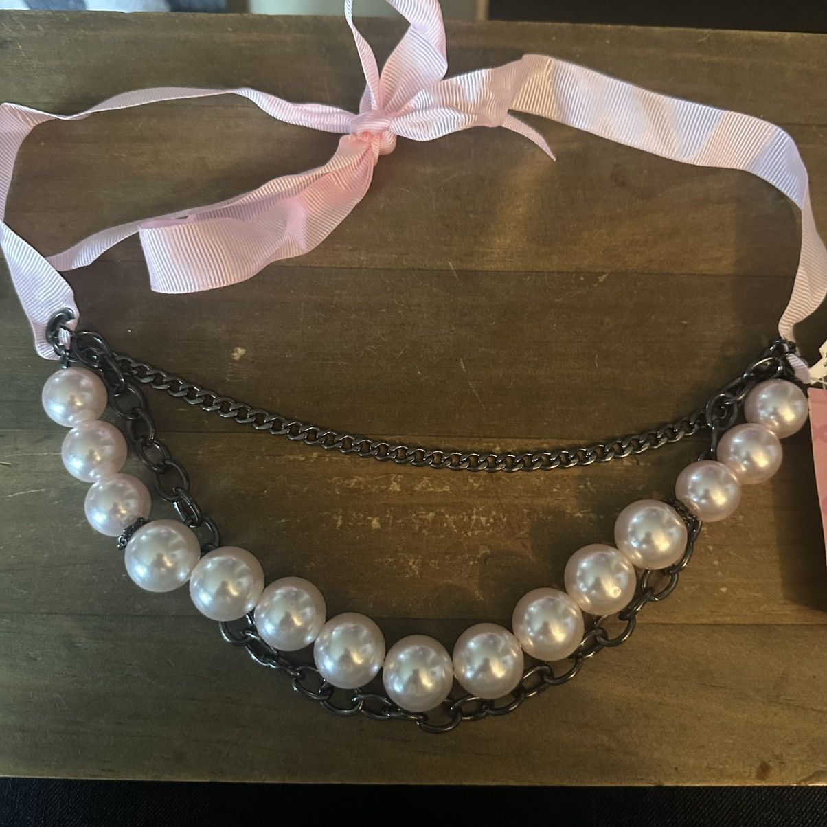 Vera Wang Simply Vera multi chain breast cancer awareness necklace Size ONE SIZE - 2 Thumbnail