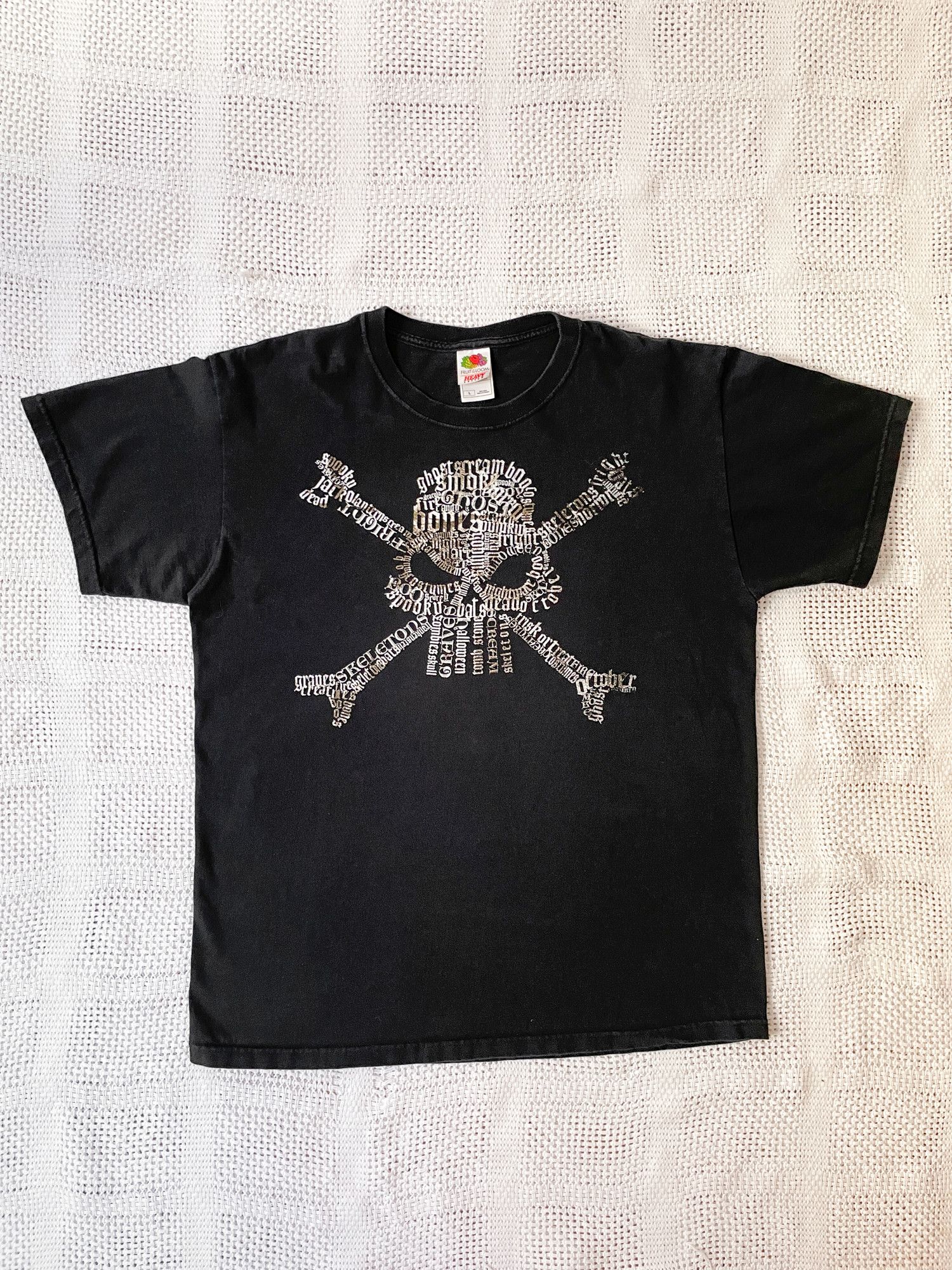 Fruit Of The Loom × Vintage 2000s Scary Death Skull Horror Halloween T-Shirt Size US L / EU 52-54 / 3 - 2 Thumbnail