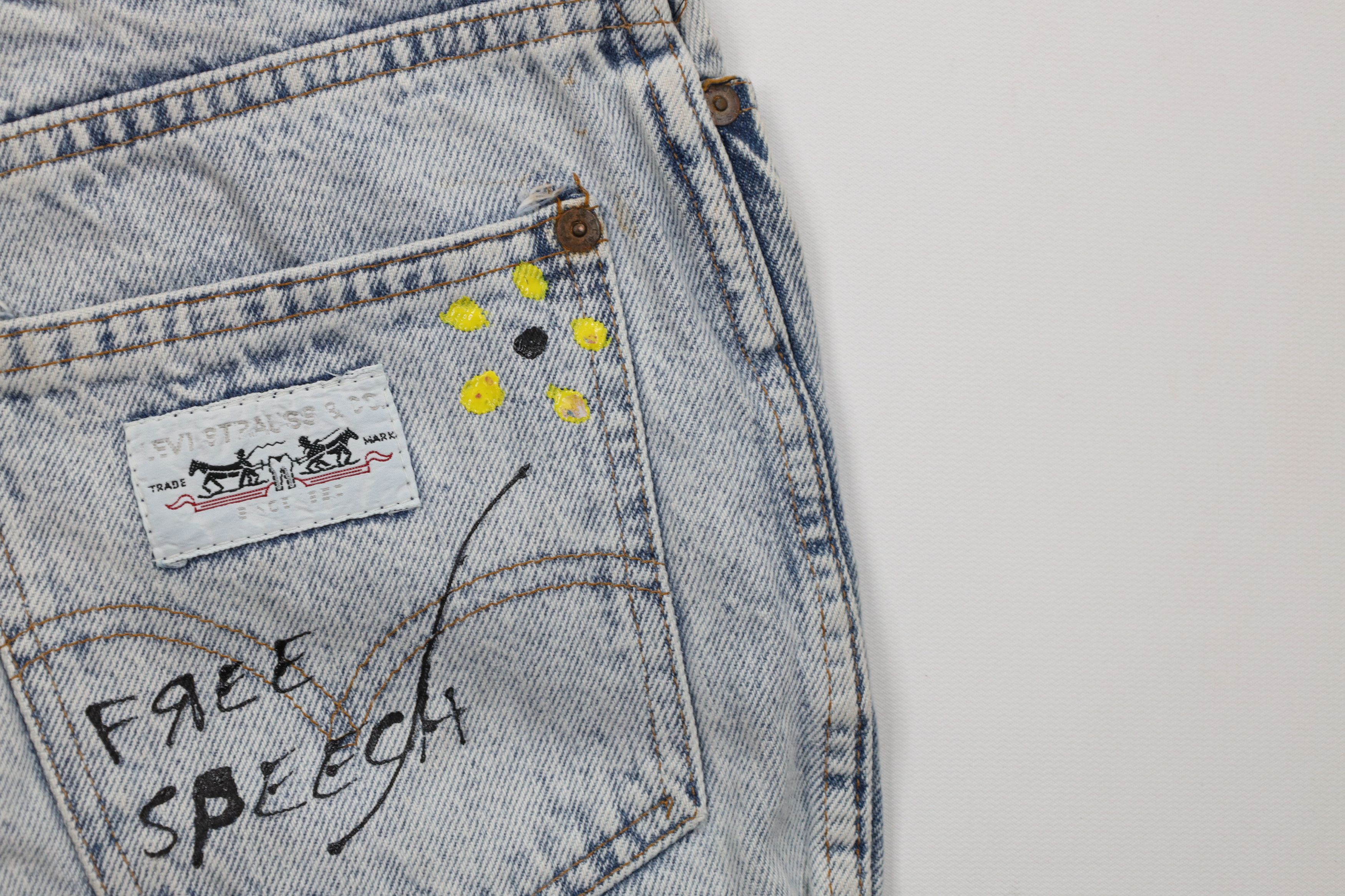 Levi's Vintage 70s 80s Levis Free Speech Acid Wash Shorts USA Size 26" / US 2 / IT 38 - 14 Thumbnail