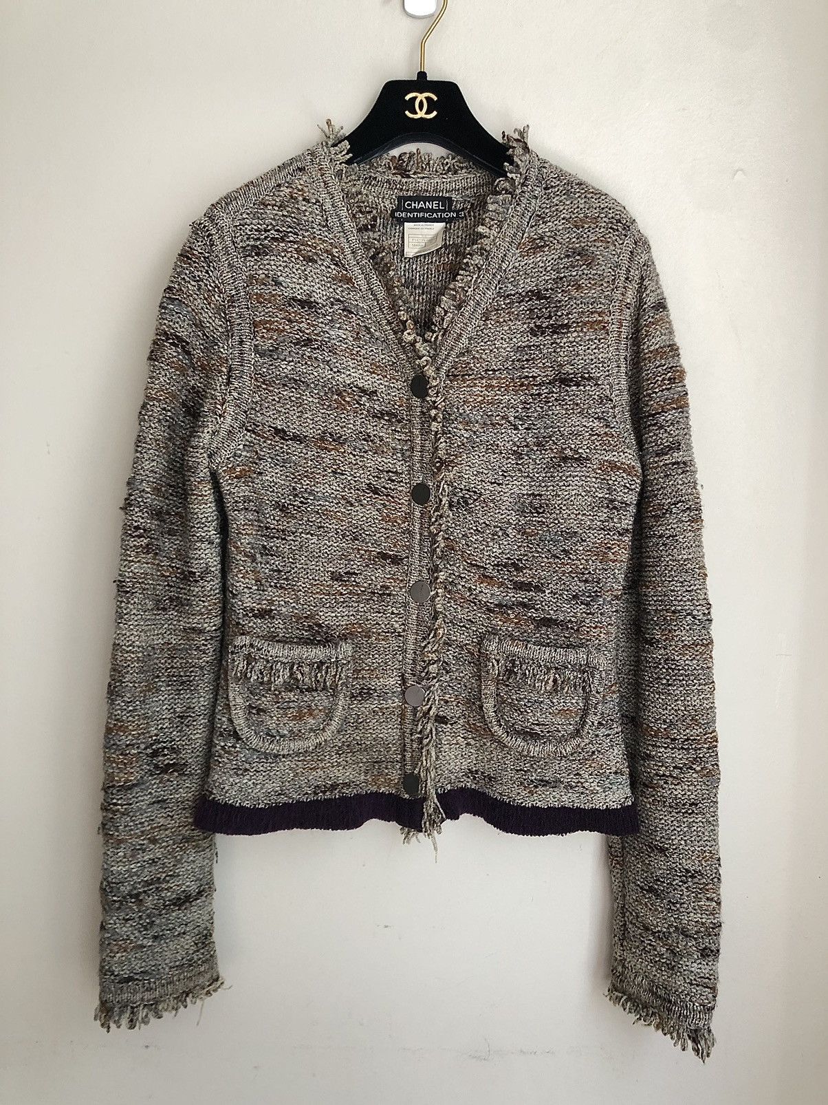 Chanel Chanel AW1999 Runway Grey/Purple Fringed Knit Jacket Size XS / US 0-2 / IT 36-38 - 9 Thumbnail