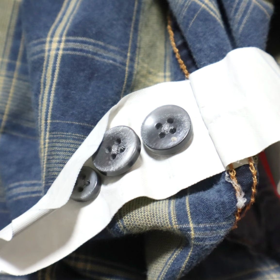 Vintage 32 Bar Blues Cotton Plaid Long Sleeve Button Up Shirt Blue Men M Size US M / EU 48-50 / 2 - 6 Thumbnail