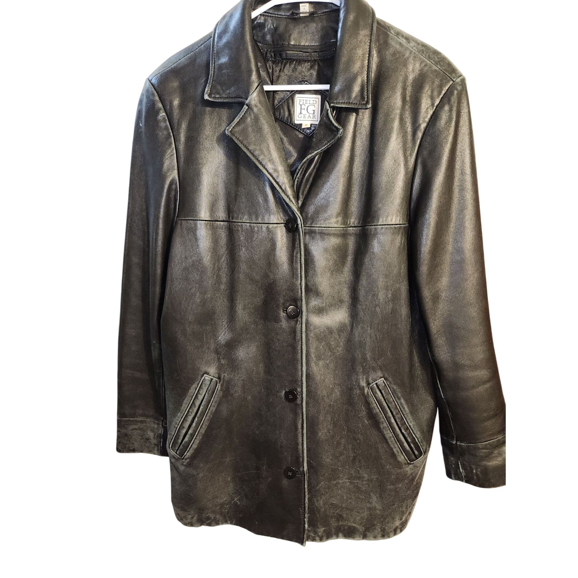 Vintage Field Gear Genuine Leather Coat Vtg Black Adult M Removable Size US M / EU 48-50 / 2 - 1 Thumbnail