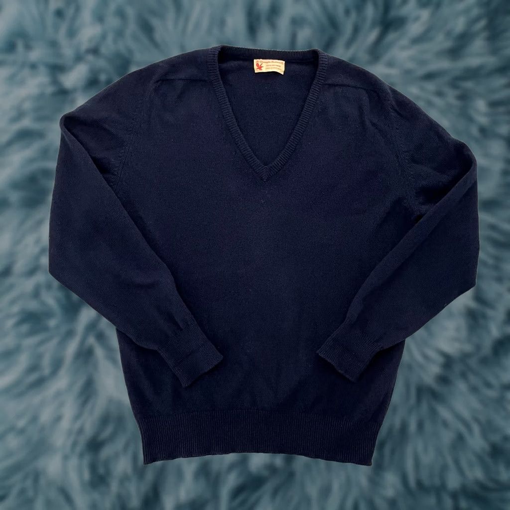 Vintage Gleneagles Knitwear Co Sweater Men Blue Cashmere V-Neck Pullover Adult M Weighted Opulence? Size US M / EU 48-50 / 2 - 1 Thumbnail