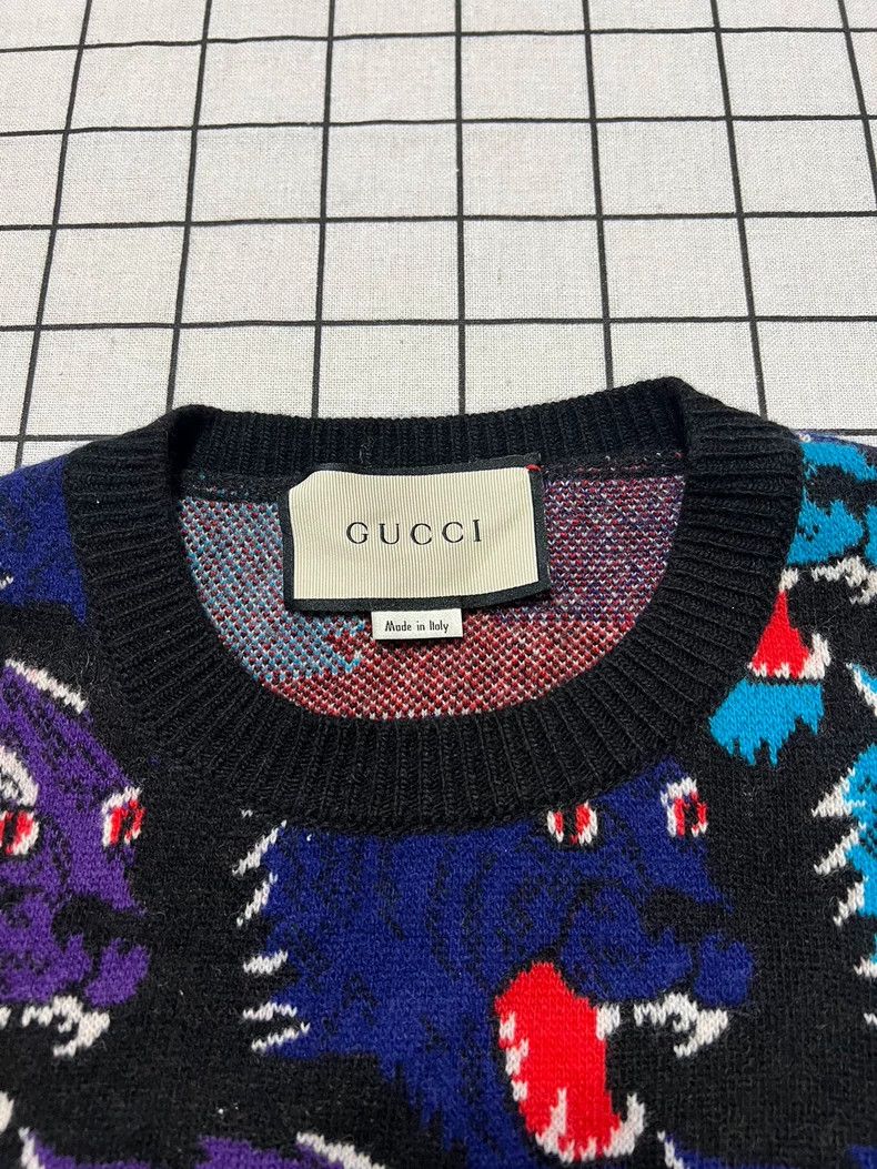 Gucci Gucci Tiger head full printed round-neck sweater Size US S / EU 44-46 / 1 - 3 Thumbnail