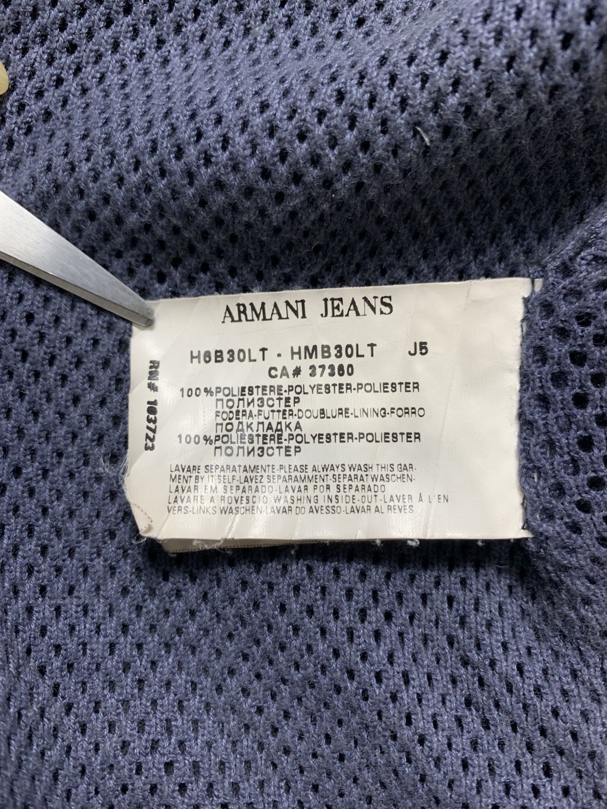 Armani Armani Jeans Navy Cracked Effect Faux Suede Size US L / EU 52-54 / 3 - 11 Thumbnail