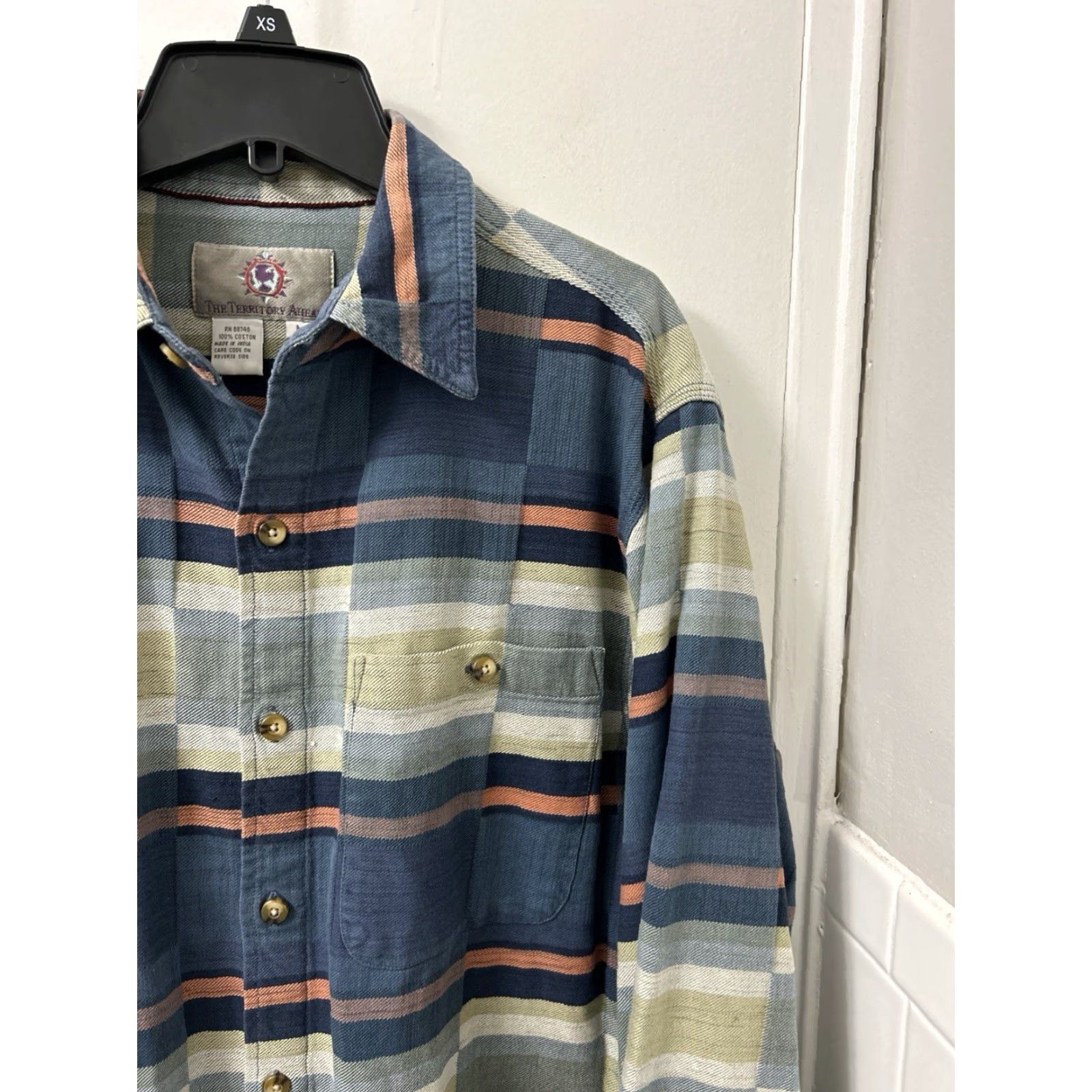 The Territory Ahead The Territory Ahead Shirt Mens M Blue Plaid Long Sleeve Button-Down Pocket Size US M / EU 48-50 / 2 - 4 Thumbnail