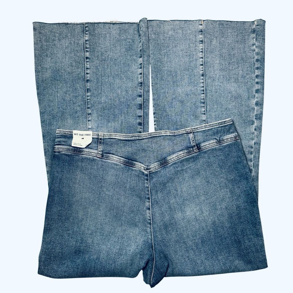 Free People NWT New Free People Curvy Wild Honey Flare Jean Size 35 Sho Size 35" - 4 Thumbnail