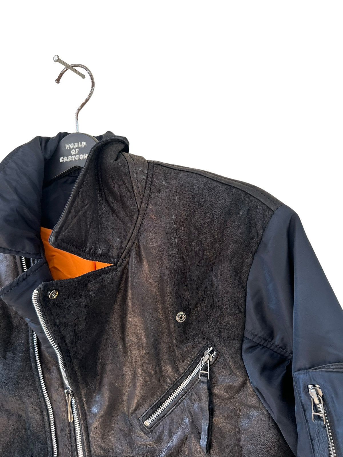 14th Addiction 14th Addiction Distress Sheep skin Hybrid Leather Jacket Size US M / EU 48-50 / 2 - 12 Thumbnail