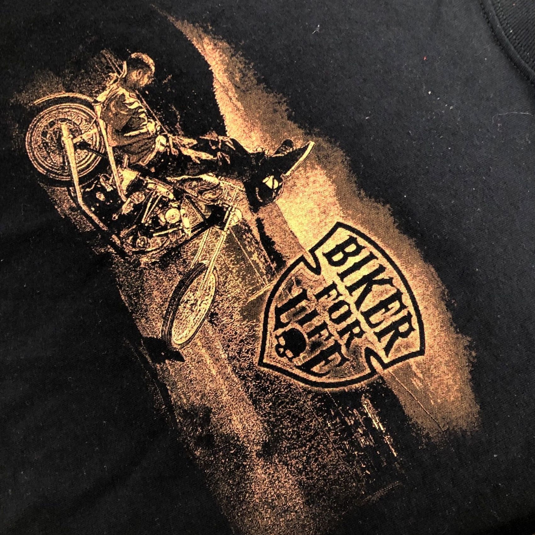 Vintage Hot Leathers Shirt Biker For Life Black Long Sleeve Crew Neck XL Men T-Shirt Leather Graphic Print - Mens Size US XL / EU 56 / 4 - 2 Thumbnail