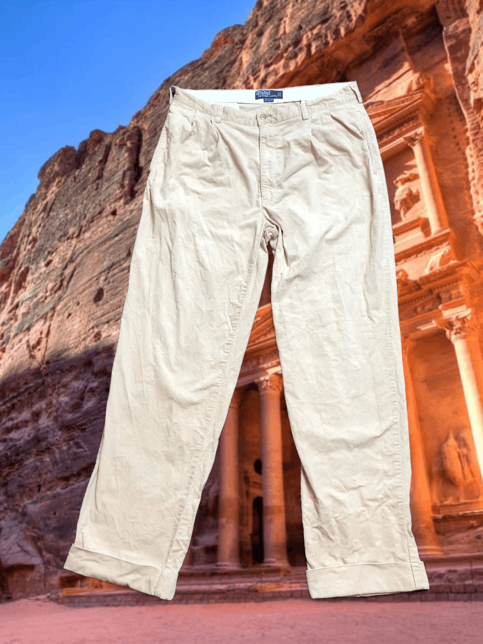 Polo Ralph Lauren Casual Pants beige Vintage Polo by Ralph Lauren Y2K Size US 35 - 1 Thumbnail