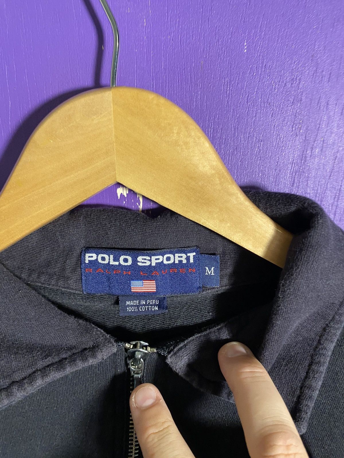 Polo Ralph Lauren Vintage 90s Polo sport quarterzip logo sweatshirt Size US M / EU 48-50 / 2 - 4 Thumbnail
