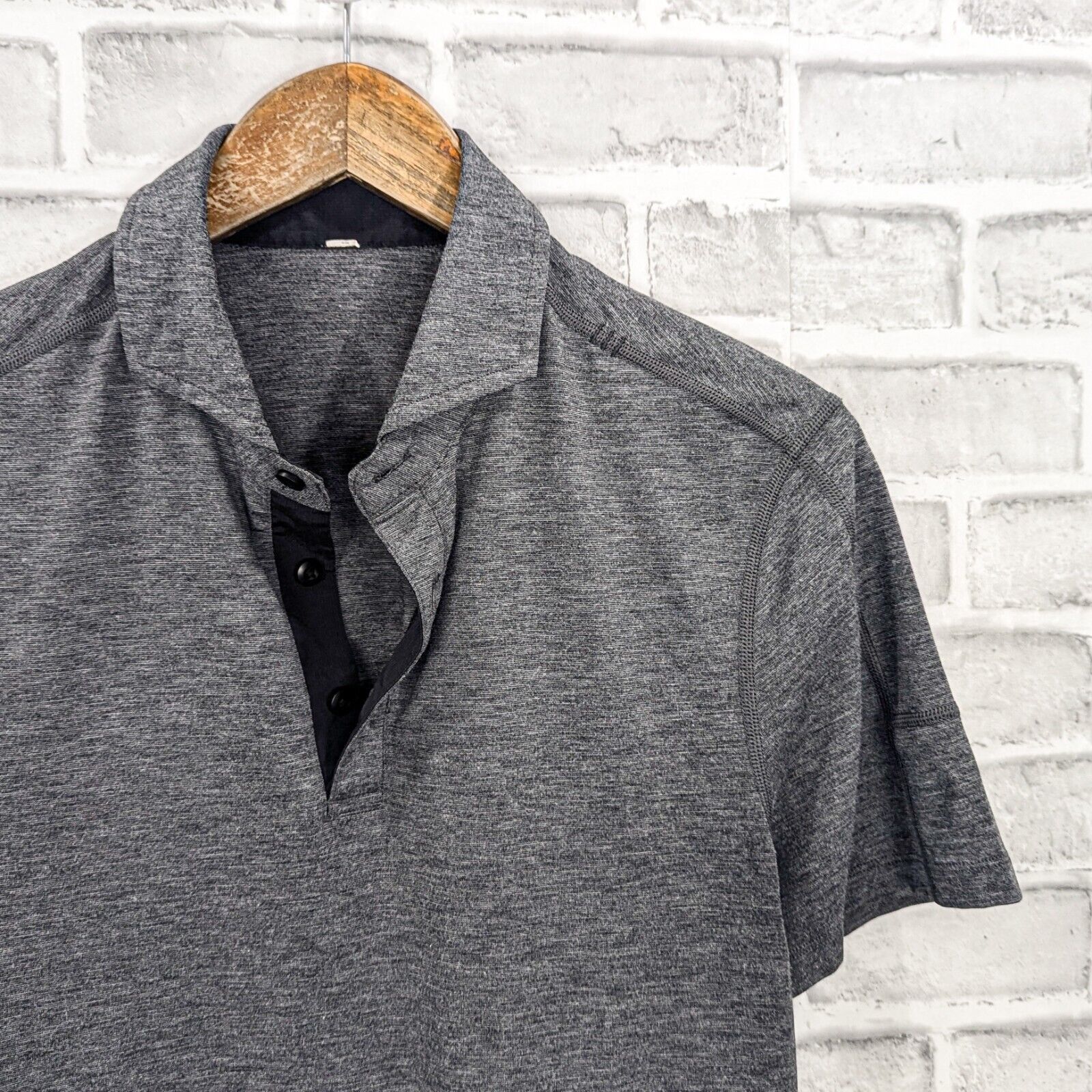 Lululemon Lululemon Men's Metal tech Polo Shirt Heather Gray Small Size US S / EU 44-46 / 1 - 3 Thumbnail