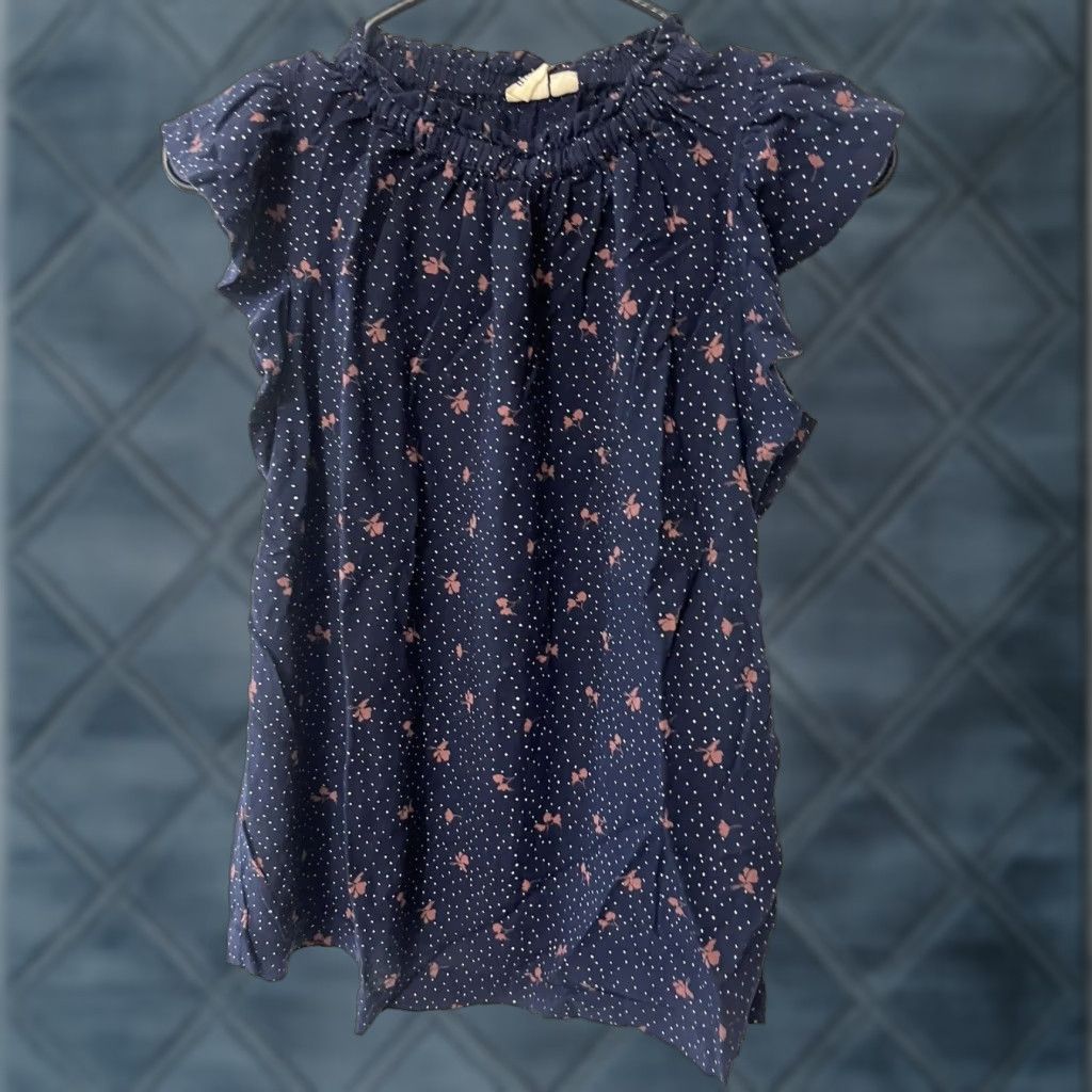 Gap VINTAGE Gap Women's Blouse Short Sleeve XS Polka Dot Navy Woven Business Casual Size XS / US 0-2 / IT 36-38 - 1 Thumbnail