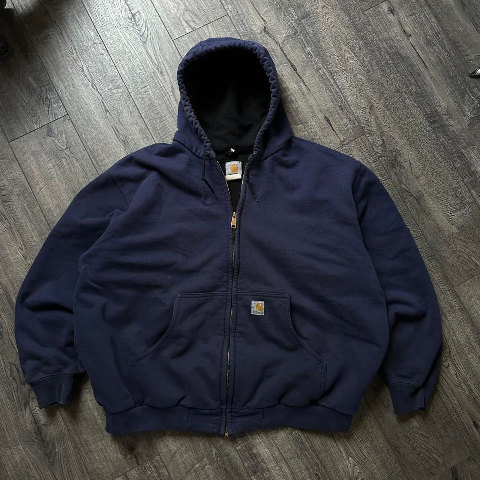 Carhartt × Vintage Vintage 90s Heavy Thermal Work Jacket Zip Up Sweatshirt Size US XL / EU 56 / 4 - 2 Thumbnail