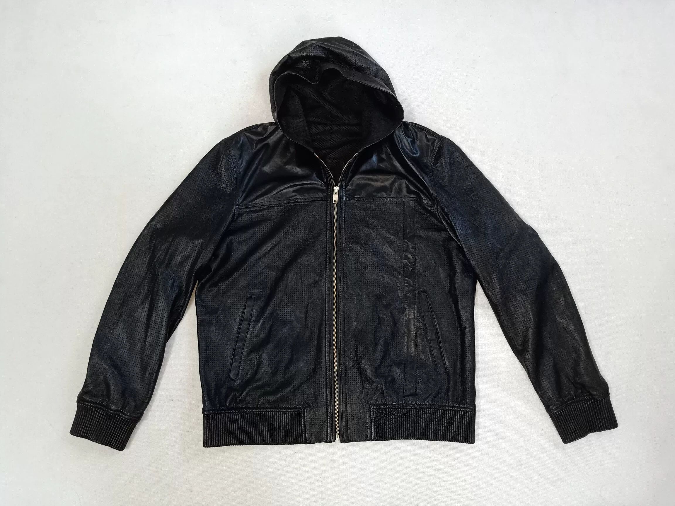 Saint Laurent Paris Saint Laurent Men's Leather Hooded Jacket Size US L / EU 52-54 / 3 - 1 Thumbnail