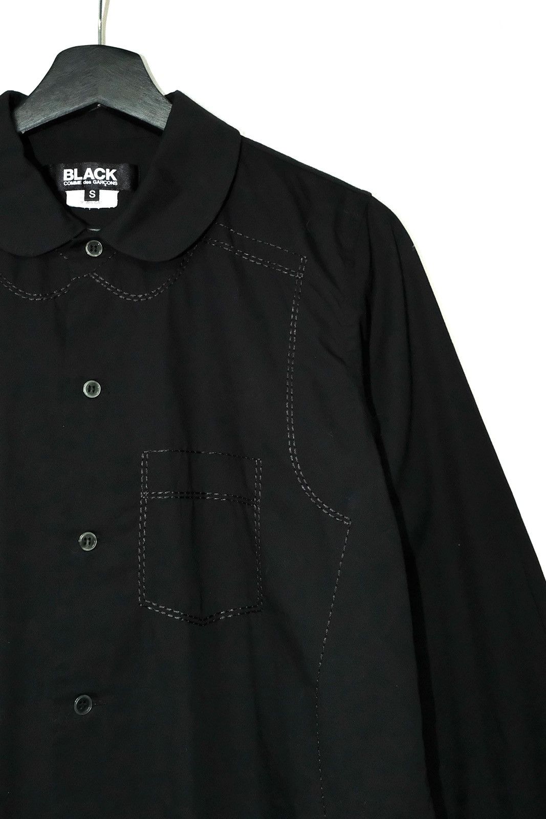 Comme des Garcons Black COMME des GARCONS BLACK CUT&SEW ROUND COLLAR SHIRT Size M / US 6-8 / IT 42-44 - 5 Thumbnail