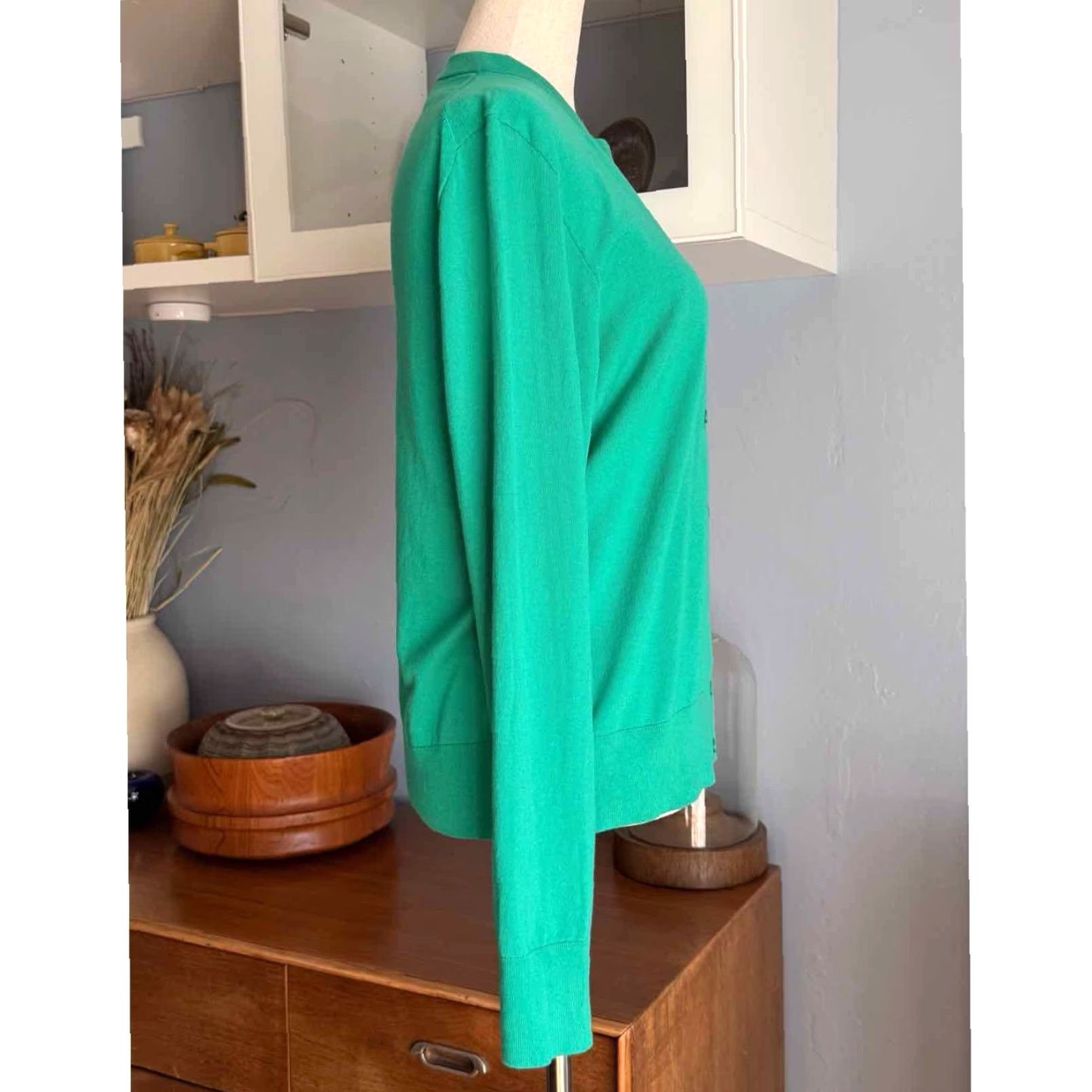 J.Crew J. Crew Cotton-blend Jackie Cardigan Sweater XL Bright Kelly Green E8447 Size XL / US 12-14 / IT 48-50 - 5 Thumbnail