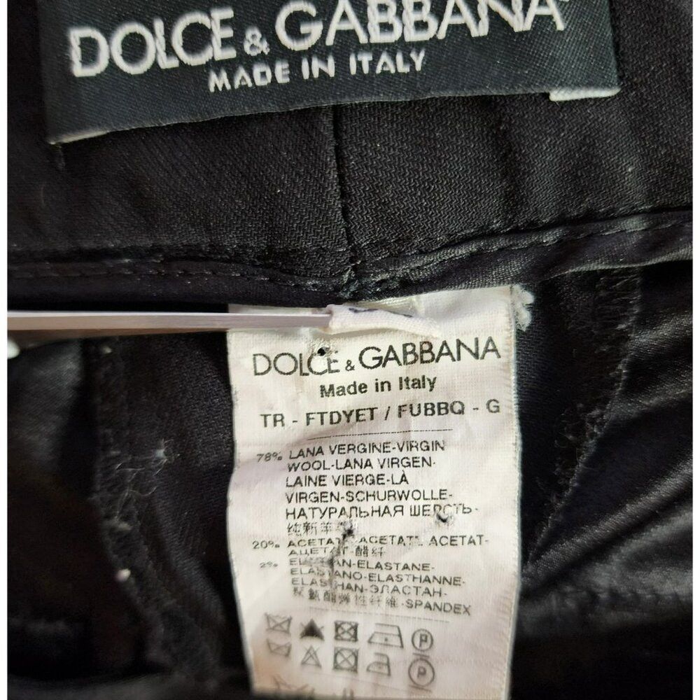 Dolce & Gabbana Dolce & Gabbana Pants US2-4|IT38 Black Tuxedo Wool Blend St Size 27" / US 4 / IT 40 - 3 Thumbnail