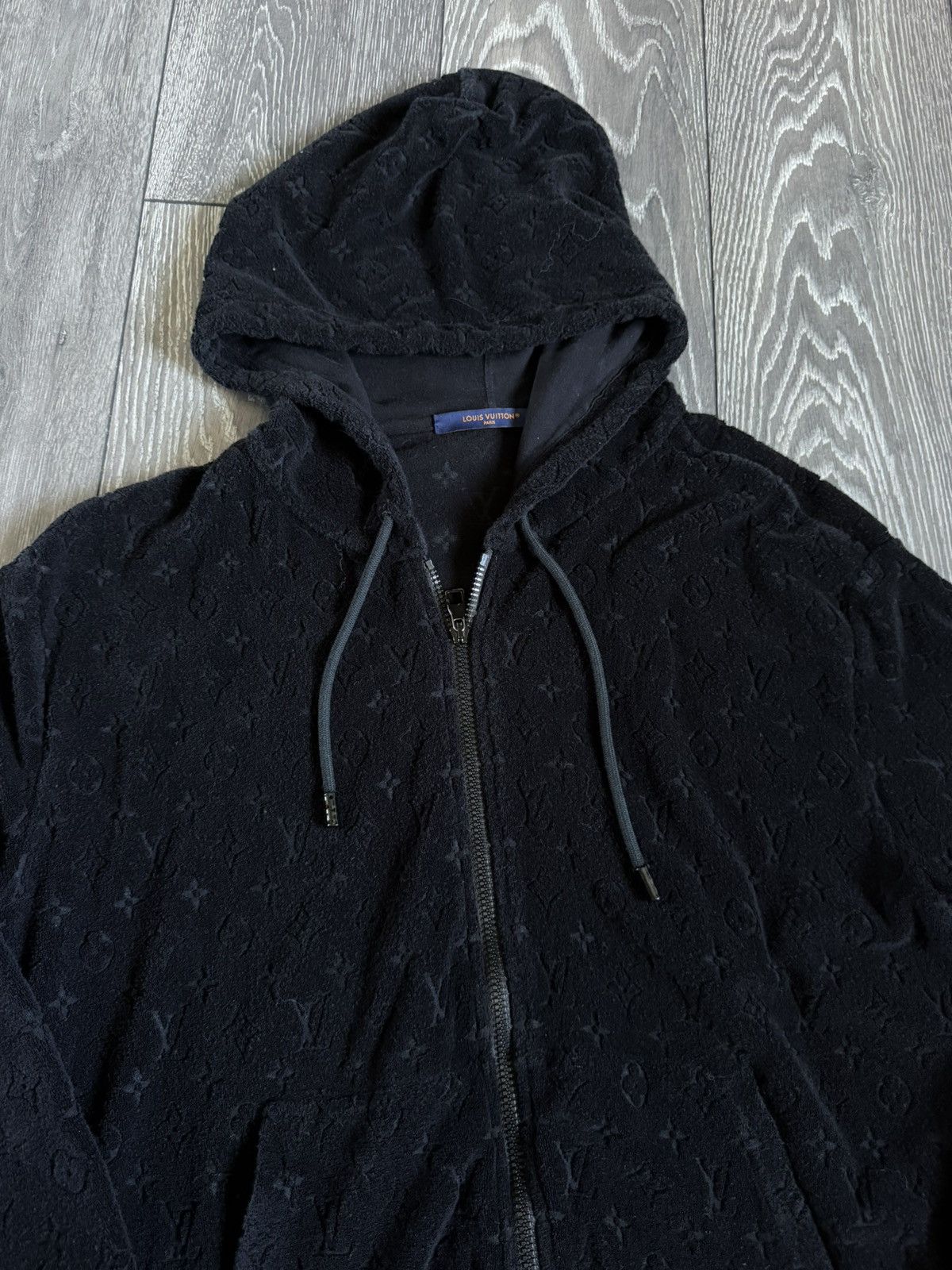 Louis Vuitton louis vuitton monogram towel zip up hoodie black Size US M / EU 48-50 / 2 - 2 Thumbnail