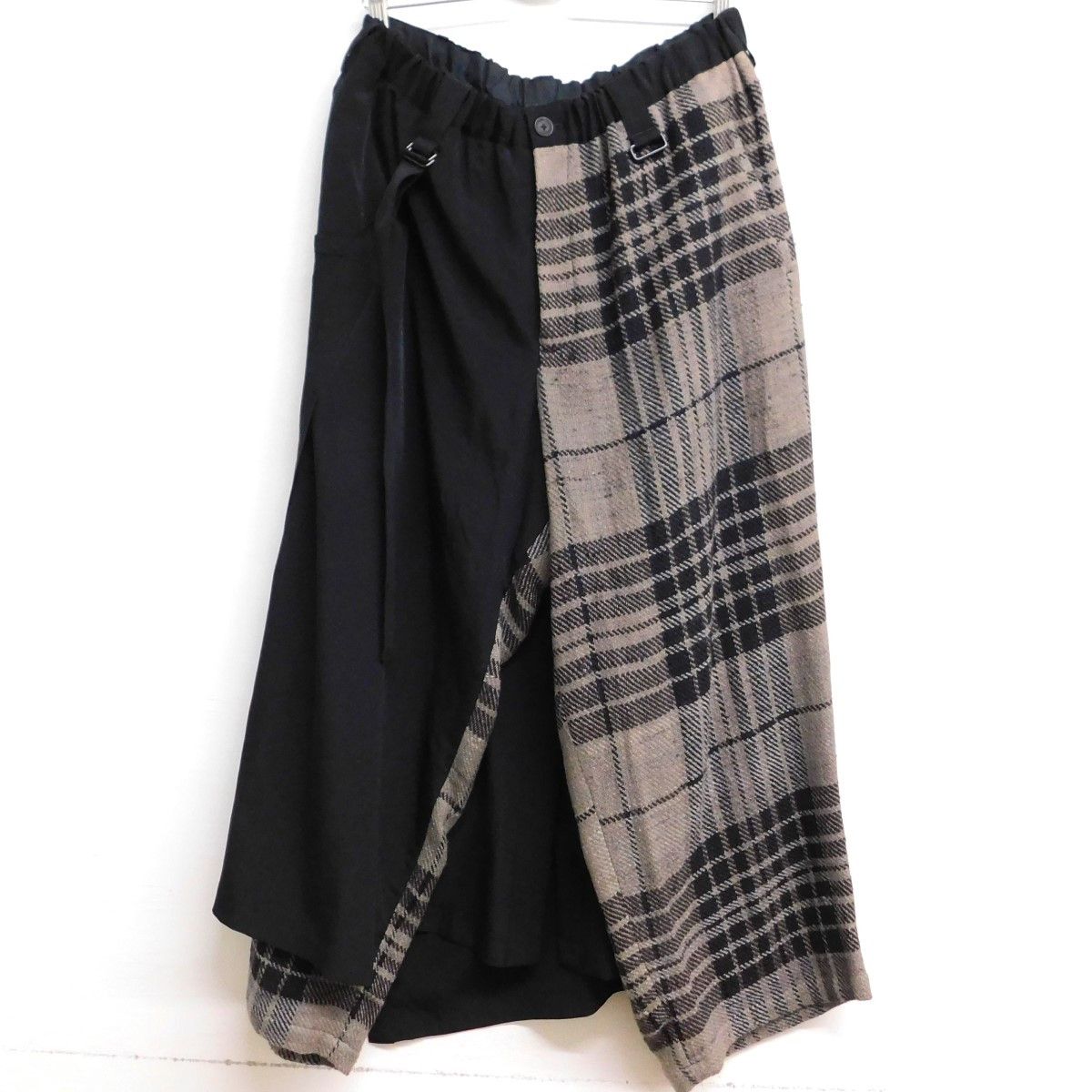 image of Yohji Yamamoto Pour Homme 2020Aw Double Wrap Pants in Check, Men's (Size 31)