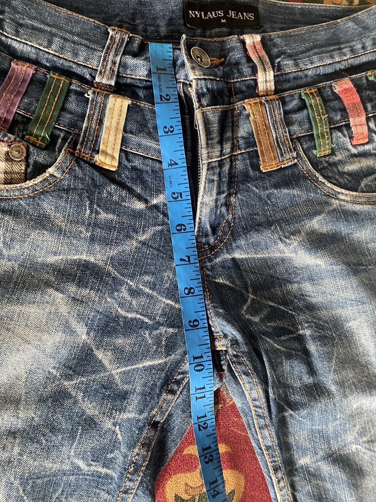 Hysteric Glamour × Japanese Brand × Vintage 🔥RARE🔥Vintage Nylaus Jeans Double Waist Lightning Style Size US 31 - 11 Thumbnail