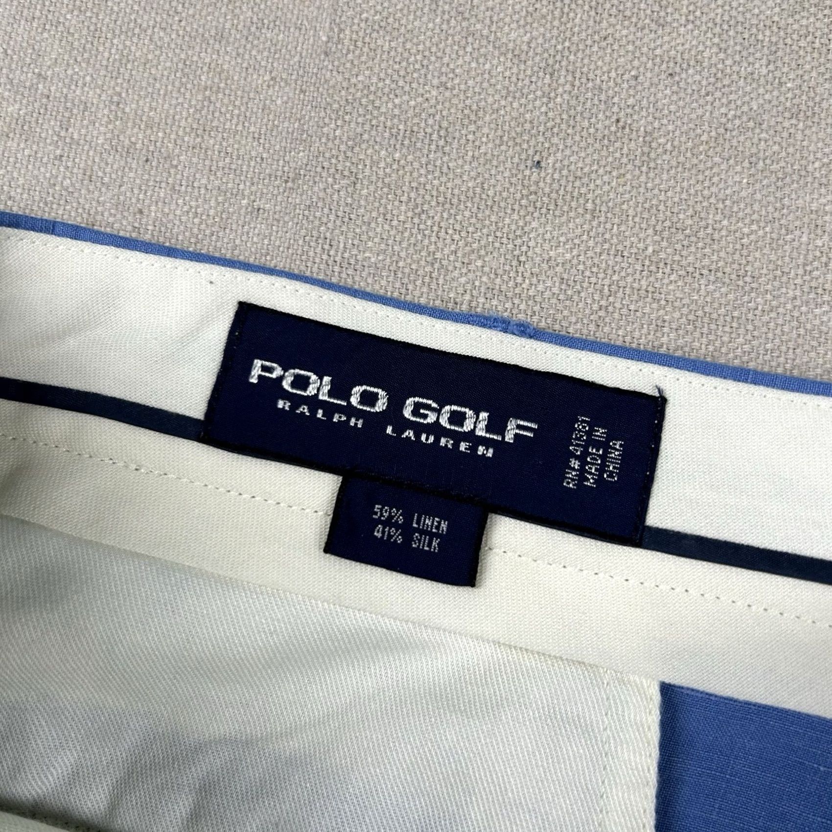 Ralph Lauren Polo Golf Ralph Lauren Mens 40 Blue Linen Silk Blend Pleated Chino Shorts Size US L / EU 52-54 / 3 - 4 Thumbnail