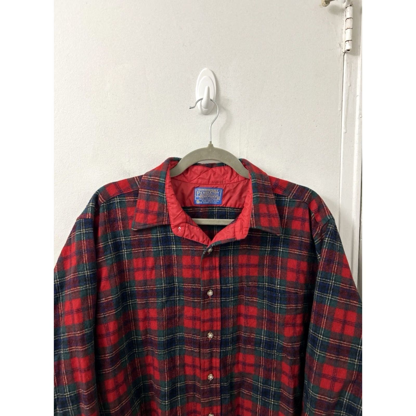 Pendleton VINTAGE Pendleton Shirt Mens XL Red Made In USA Mac Lean Tartan Flannel Plaid Size US XL / EU 56 / 4 - 4 Thumbnail