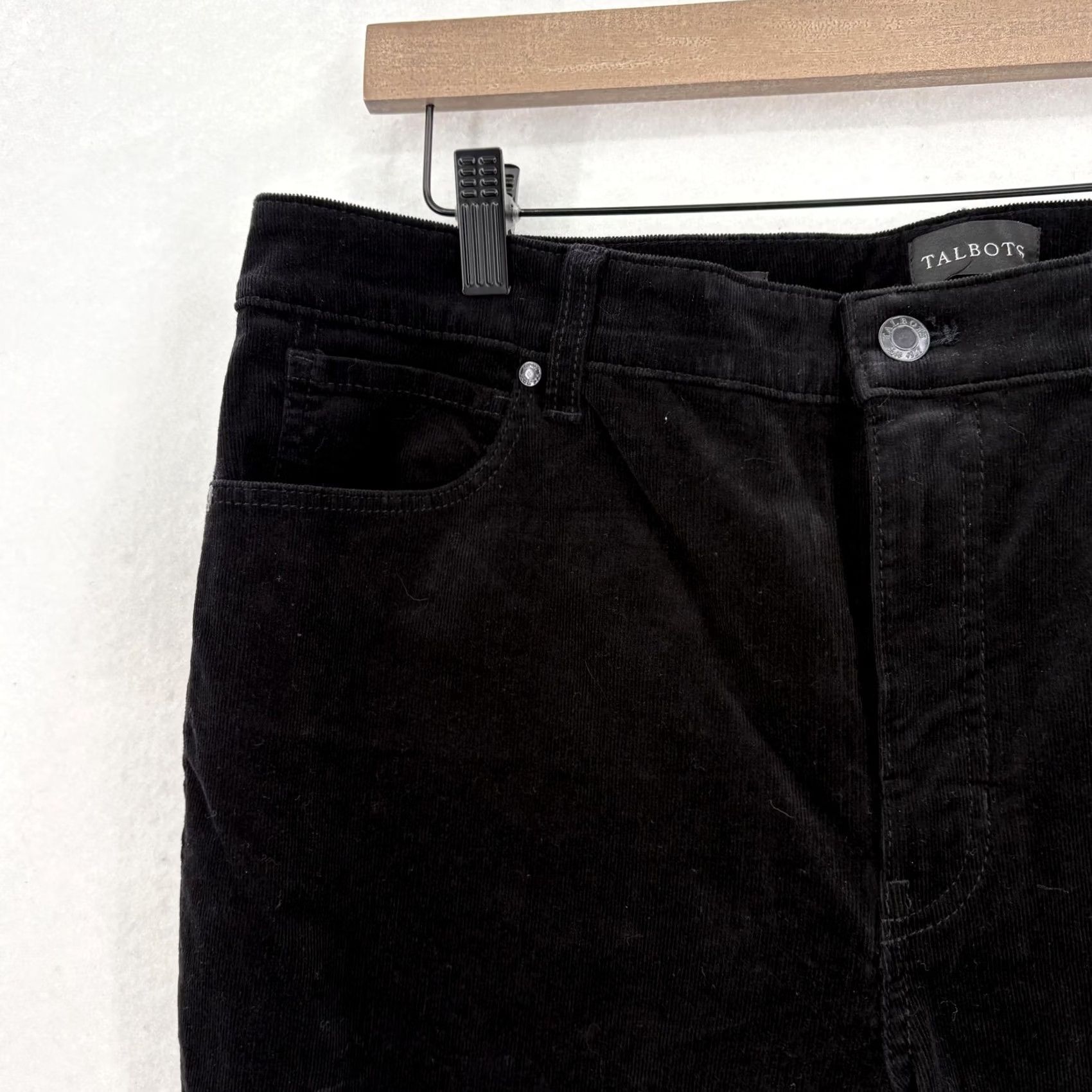 Talbots Talbots Black Corduroy Dress Pants Womens 14 Slimming Stretch NWT Pockets Flat Front 30in Inseam Size 36" / US 14 / IT 50 - 3 Thumbnail