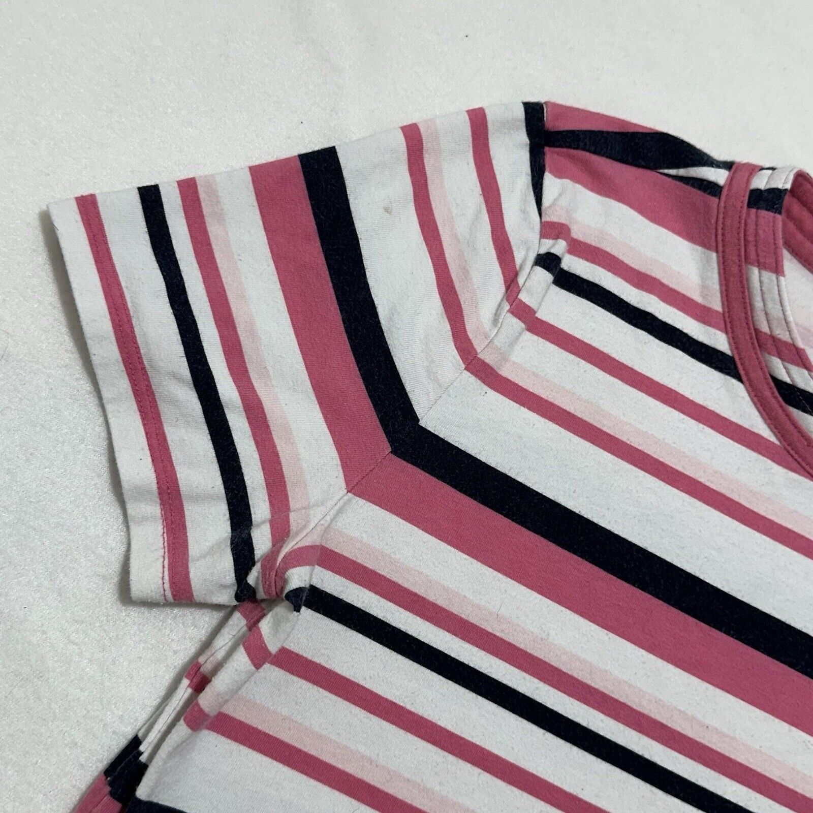 Other Talbots Medium White Pink Black Striped Short Sleeve T Shirt Size M / US 6-8 / IT 42-44 - 5 Thumbnail