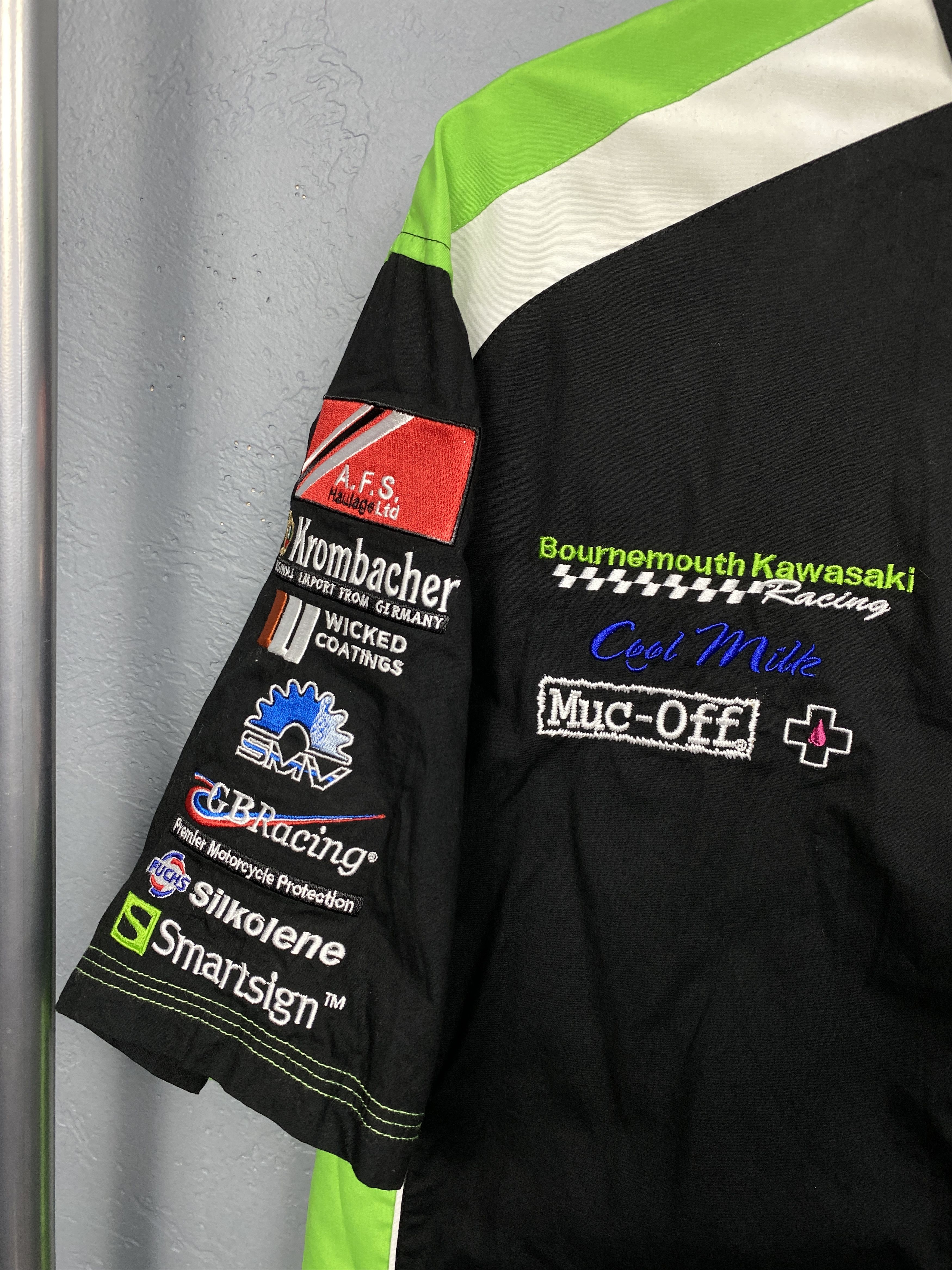 Japanese Brand Kawasaki Racing Team Vintage Mens Short Sleeve Shirt Size US M / EU 48-50 / 2 - 4 Thumbnail
