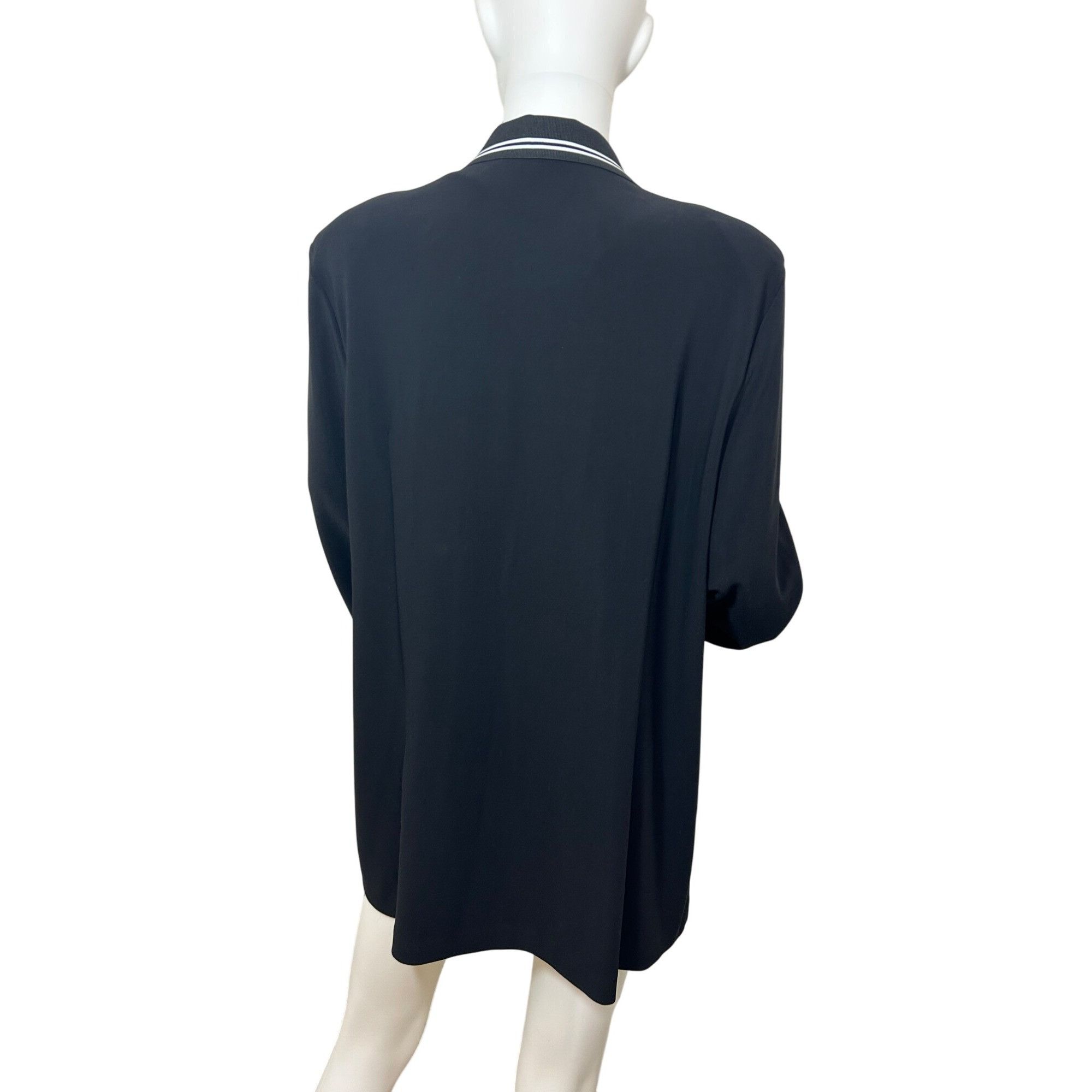 Joseph Ribkoff Joseph Ribkoff Black Blazer 16 White Trim Button Pockets Sho Size XXL / US 16-18 / IT 52-54 - 3 Thumbnail