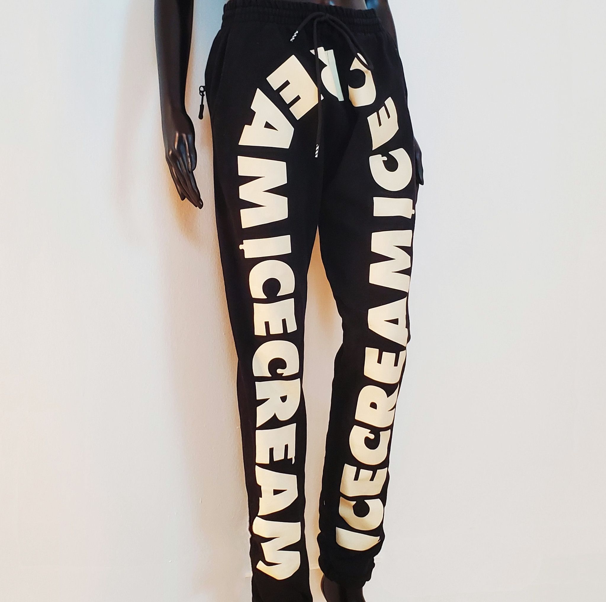 Icecream Icecream Print BBC Sweats Pants Joggers Black White Size US 27 - 5 Thumbnail