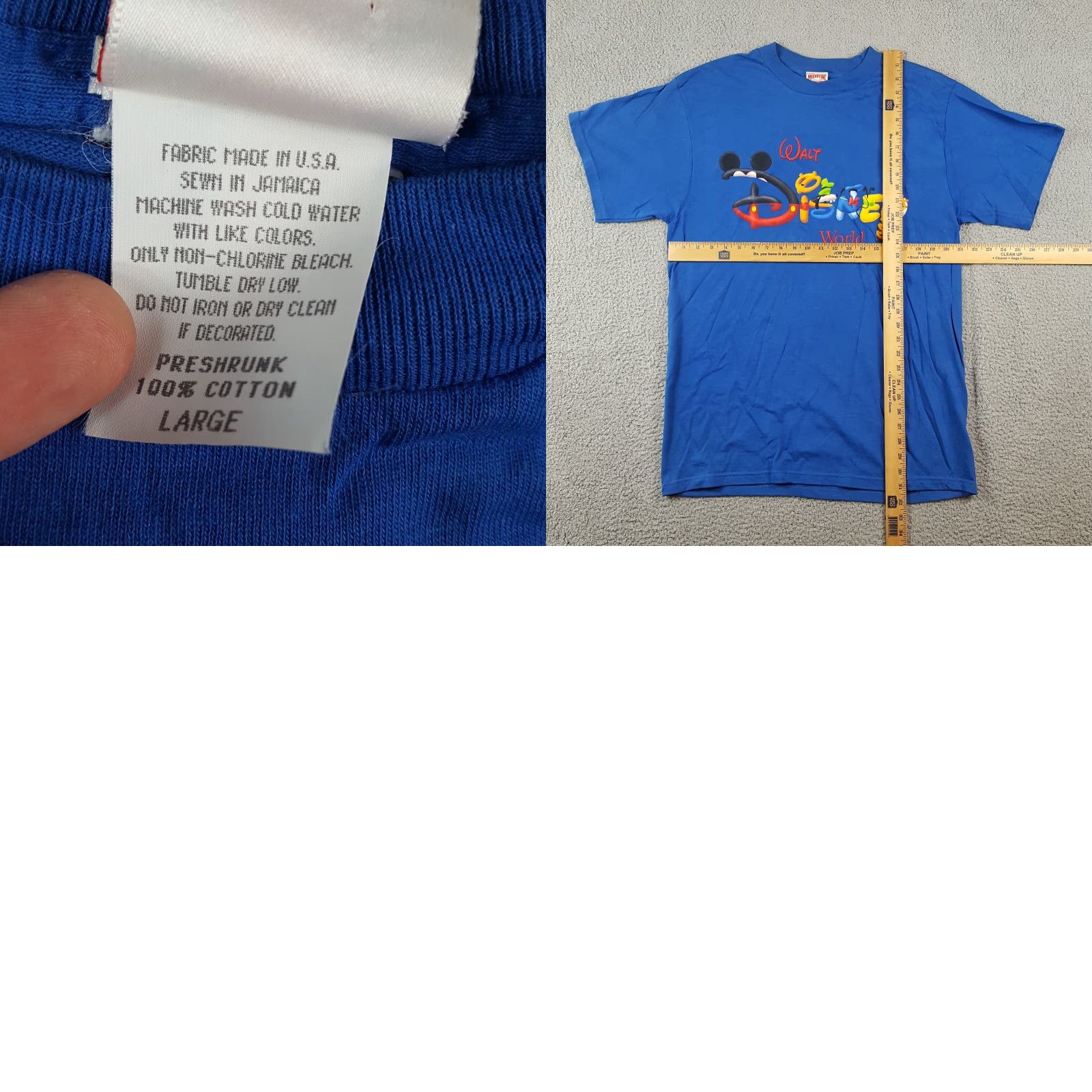 Disney Vintage Disney Mickey Mouse T-Shirt Men Large Blue 90s Retro Theme Park Cartoon Size US L / EU 52-54 / 3 - 8 Thumbnail