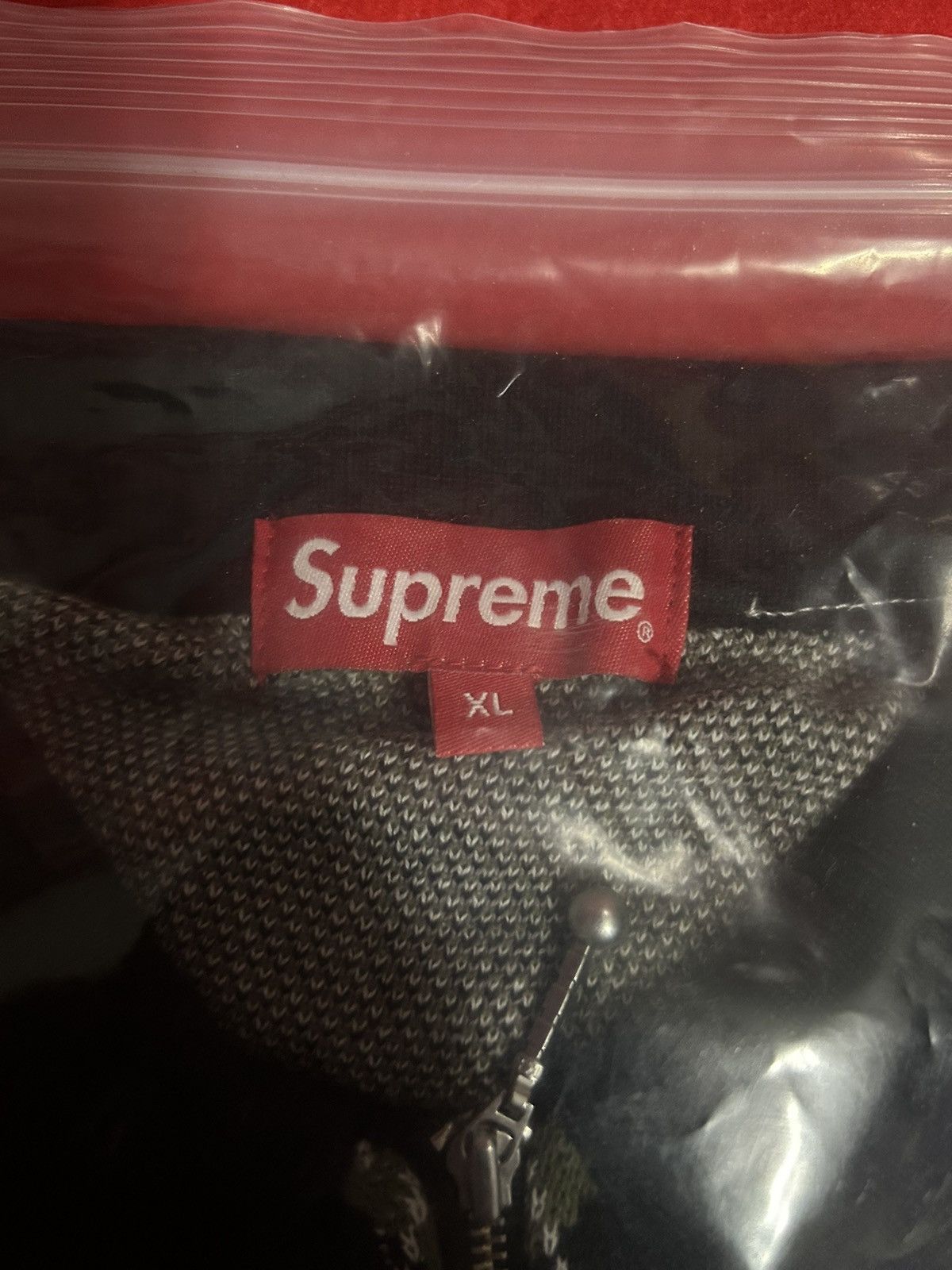 Supreme Argyle Zip Polo Black FW21 BRAND NEW size XL