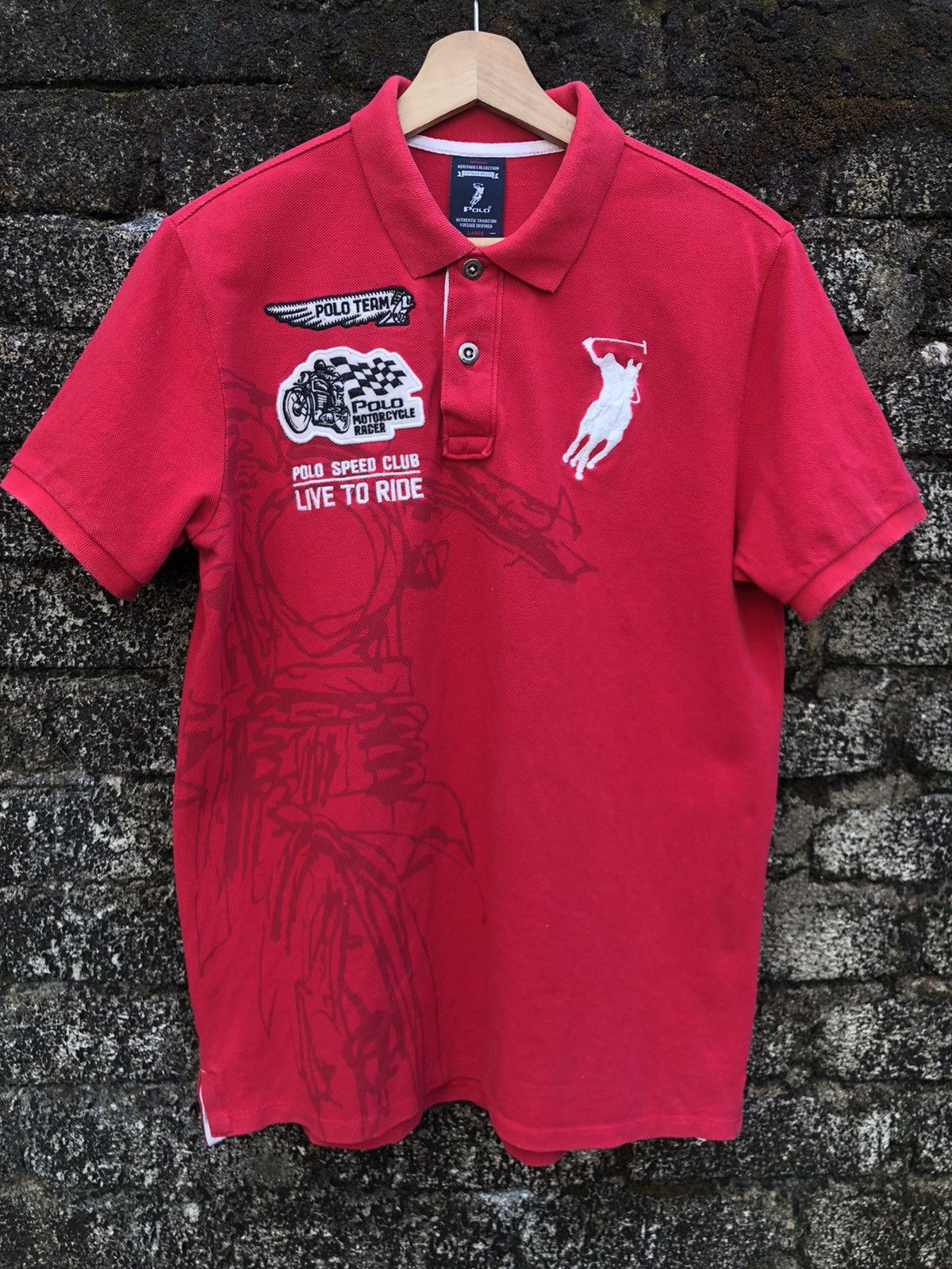 Polo Ralph Lauren × Ralph Lauren Polo Ralph Lauren Motorcycle "Live To Ride" Polos Size US S / EU 44-46 / 1 - 1 Thumbnail