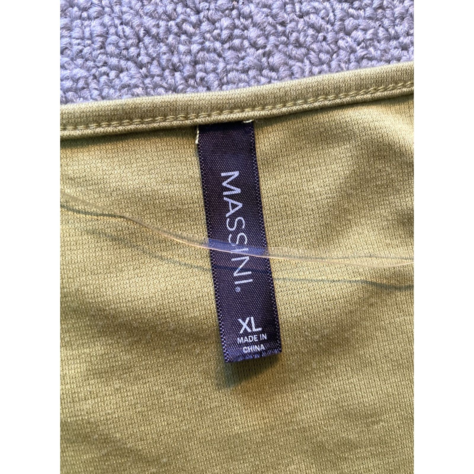 Vintage Massini Women’s XL Short Sleeve Top Mustard Yellow Shirt Blouse Casual Lightweight Easy Care Collarless Regular 100% Polyester Elastane Viscose Size XL / US 12-14 / IT 48-50 - 4 Thumbnail