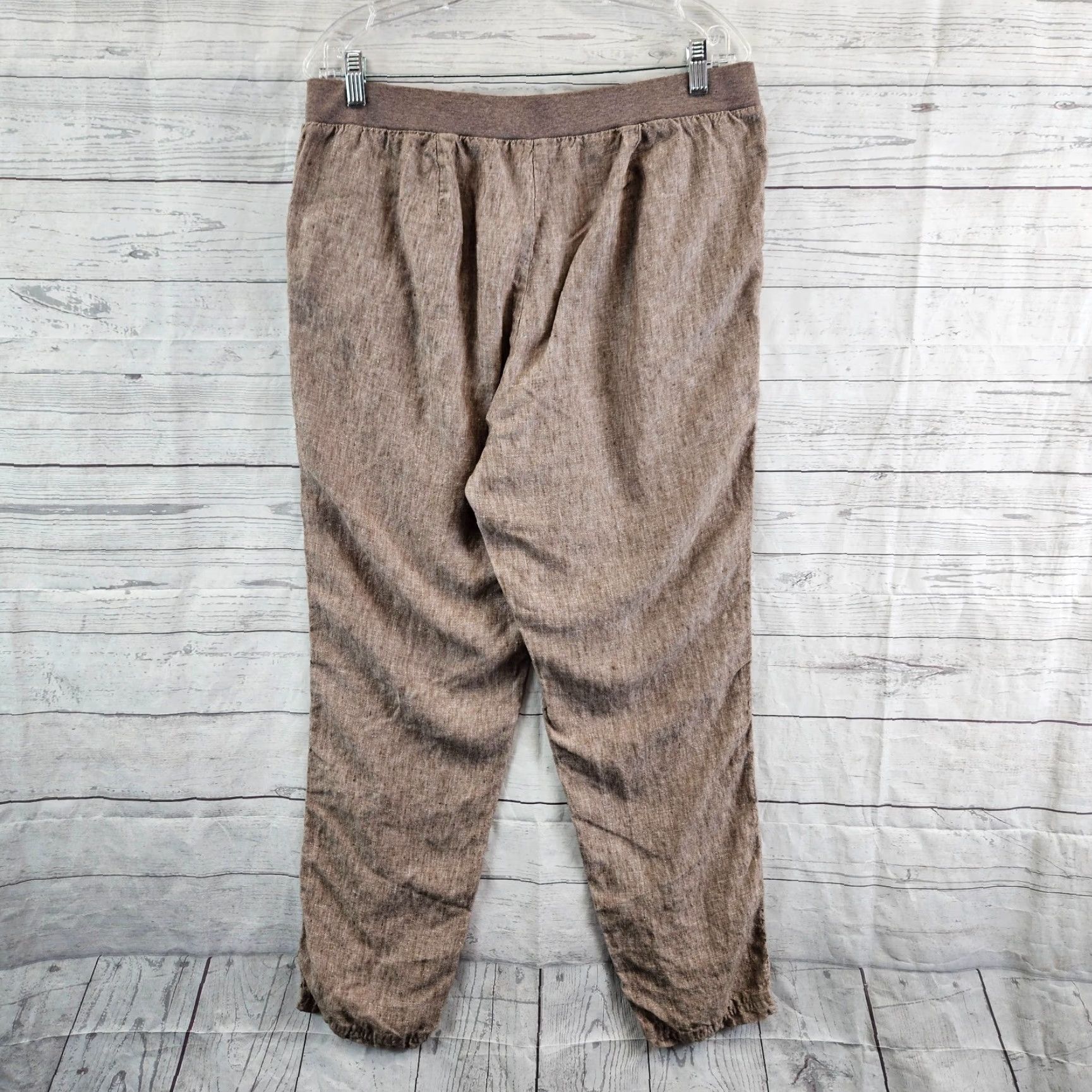 J. Jill J Jill Love Linen Womens Pants Sz Medium Tall Brown Pull On Mid Rise Size 32" / US 10 / IT 46 - 3 Thumbnail