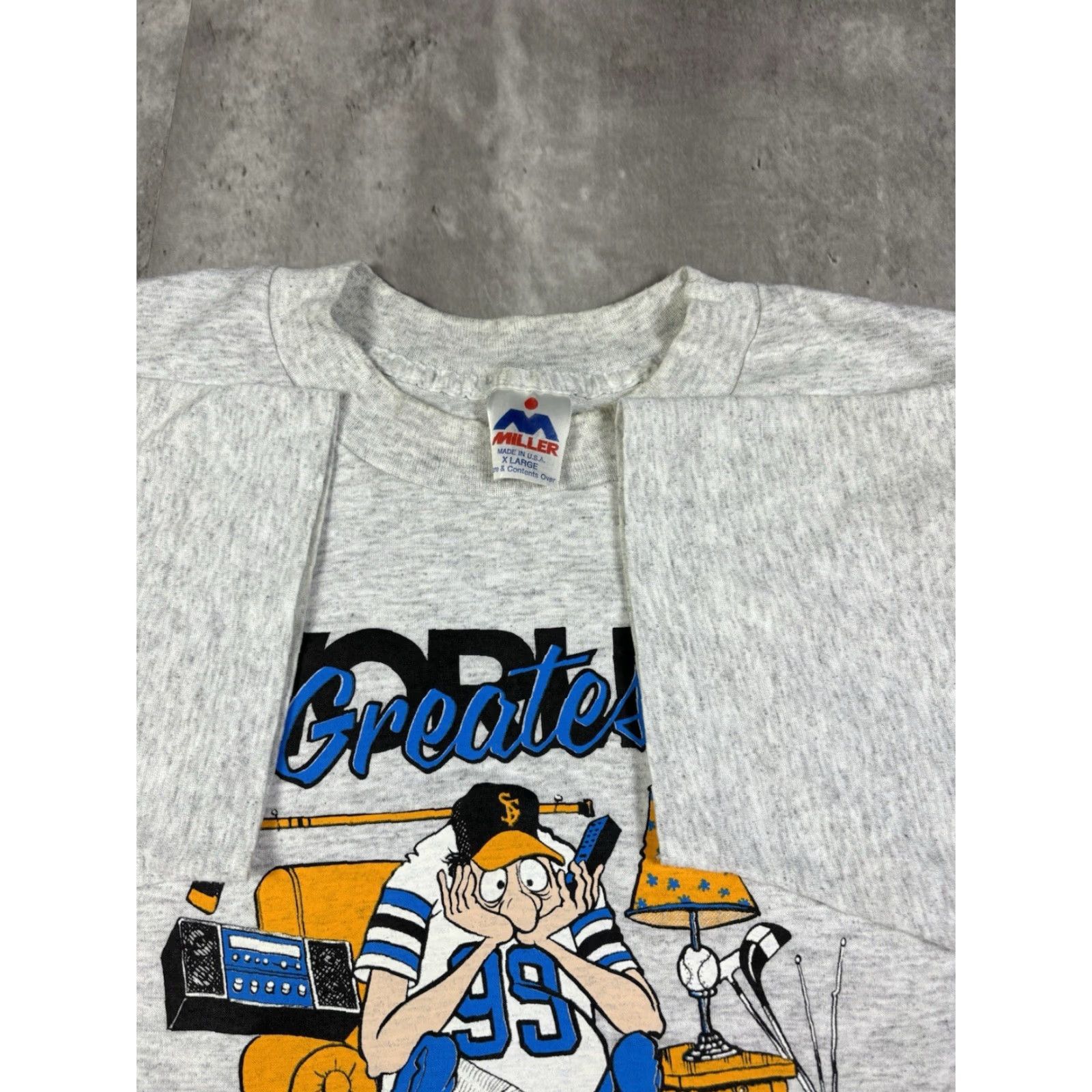 Vintage VINTAGE Funny 90s T-Shirt Miller Gray XL Men Crew Neck Short Sleeve Cotton Knit Graphic Print Size US XL / EU 56 / 4 - 5 Thumbnail