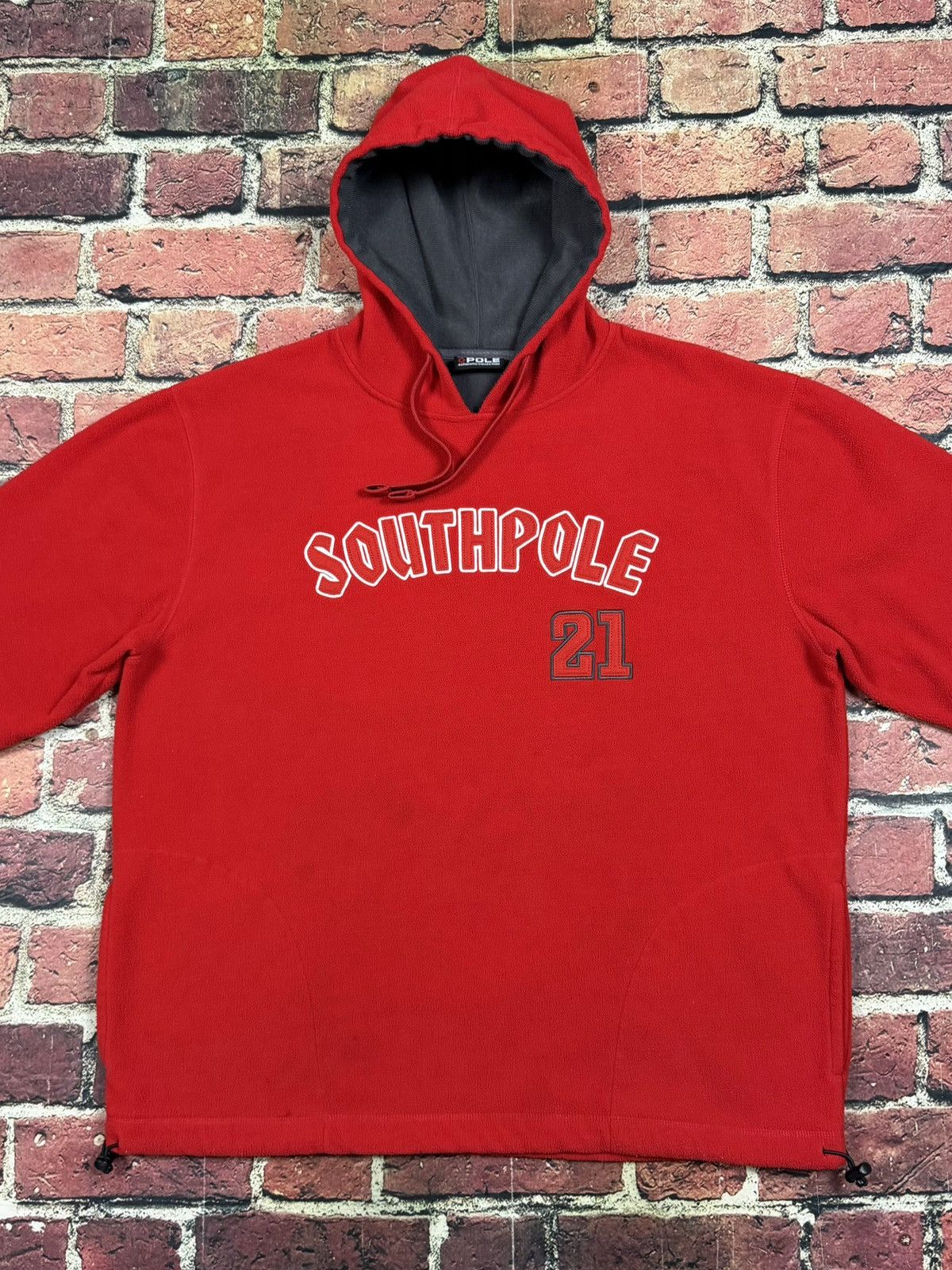 Southpole Vintage Southpole Fleece Hoodie Red Baggy Fit Sweatshirt Y2K Size US XL / EU 56 / 4 - 2 Thumbnail