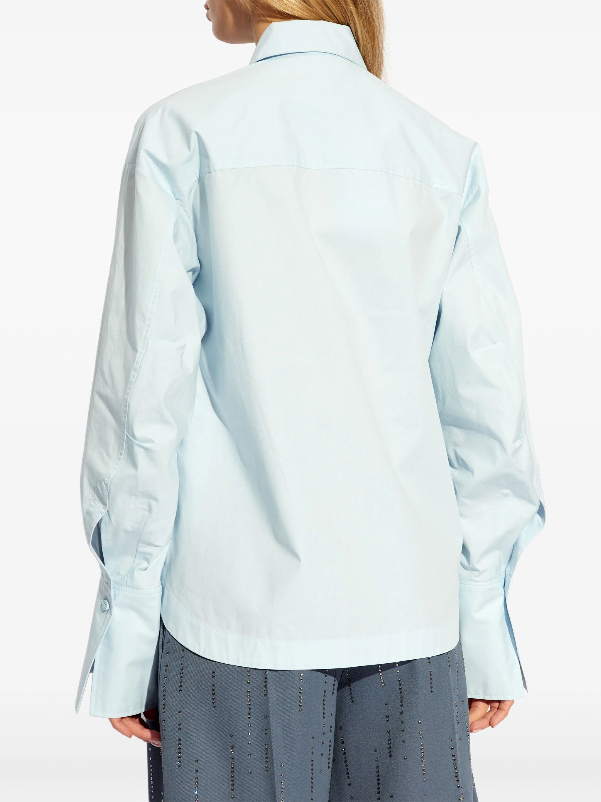 The Attico o1s22i1n1024 Eliza Shirt in Light Blue Size M / US 6-8 / IT 42-44 - 4 Thumbnail